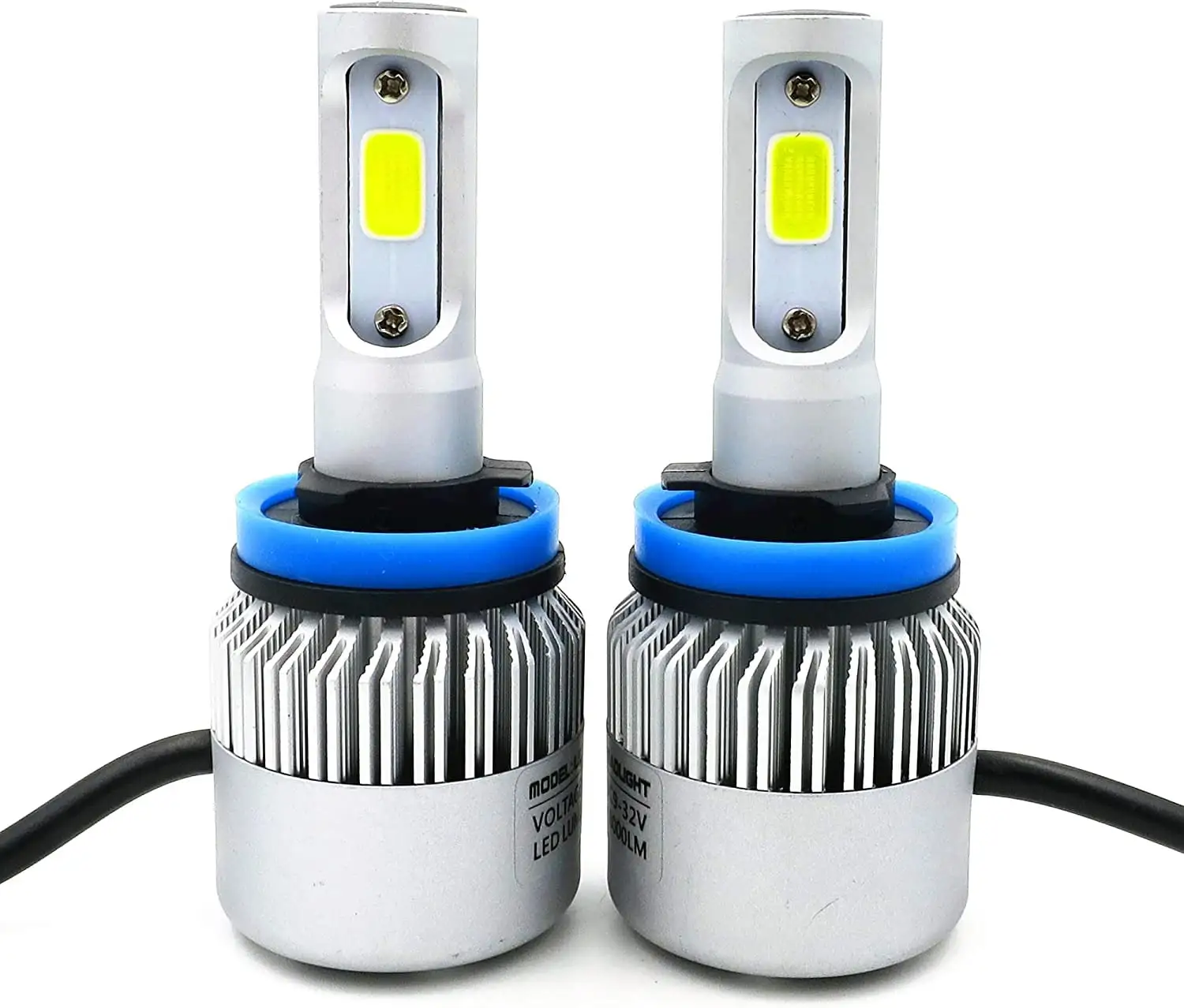 Alla Lighting 8000lm COB Xtreme Super Bright LED H8 H9 H11 Bulb 6000K Xenon White Headlights(off-roading) High Beam or Low Beam Conversion Kits 12V Upgrade