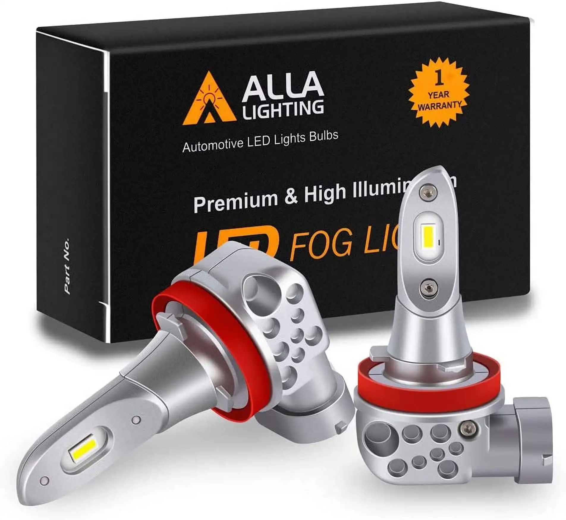 Alla Lighting Newest 5200Lms Xtreme Super Bright LED H16 H8 H11 Fog Lights Bulbs 5530-SMD 12V Upgrade (6000K Xenon White)