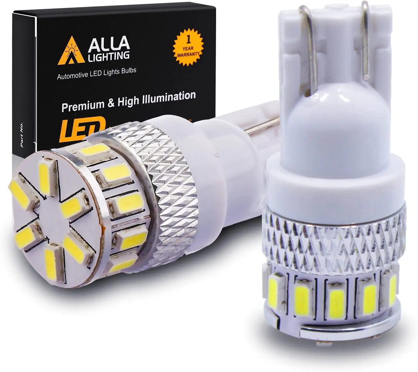 Alla Lighting T10 Wedge 194 LED Parking Light City Light 4014 18-SMD LED 194 Bulb Extremely Super Bright T10 Wedge 194 168 2825 W5W 175 6000K Xenon White LED Bulbs Parking Light Lamps Replacement