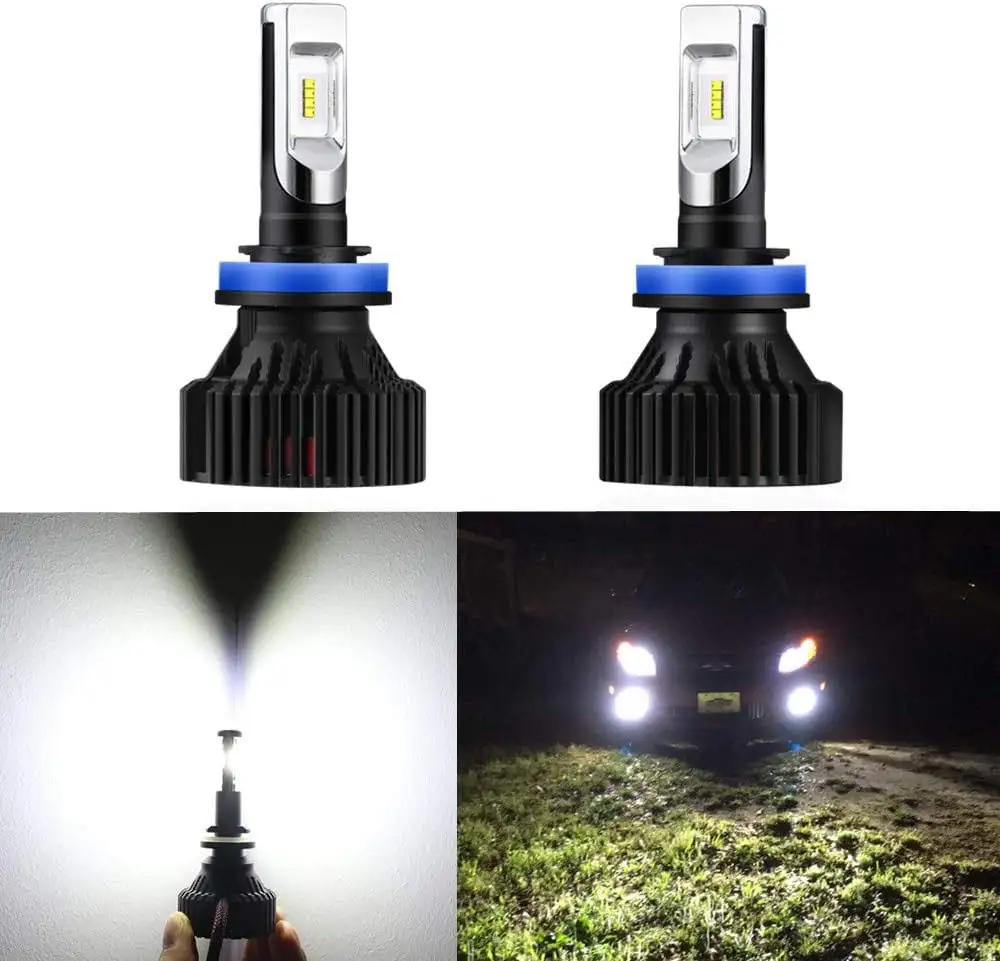 Alla Lighting Xtreme Super Bright LED H8 H9 H11 Headlights (off-road use) Bulbs UM-2018 8000lm 6000K - 6500K Xenon White Conversion Kits Replacement