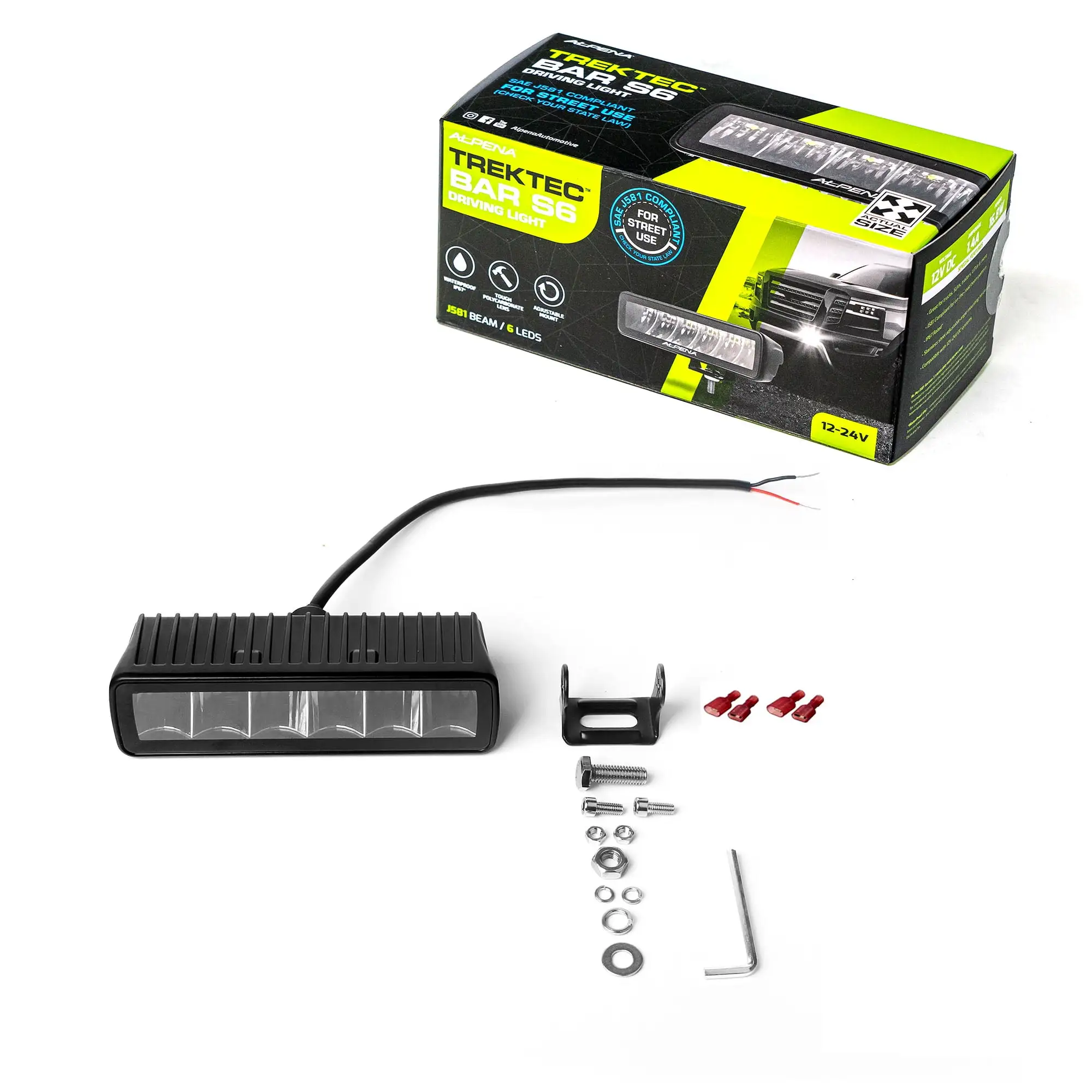 Alpena TrekTec LED Light Bar S6. 12V. Model 71073. Fit Type - Universal for Trucks. Cars. SUVs