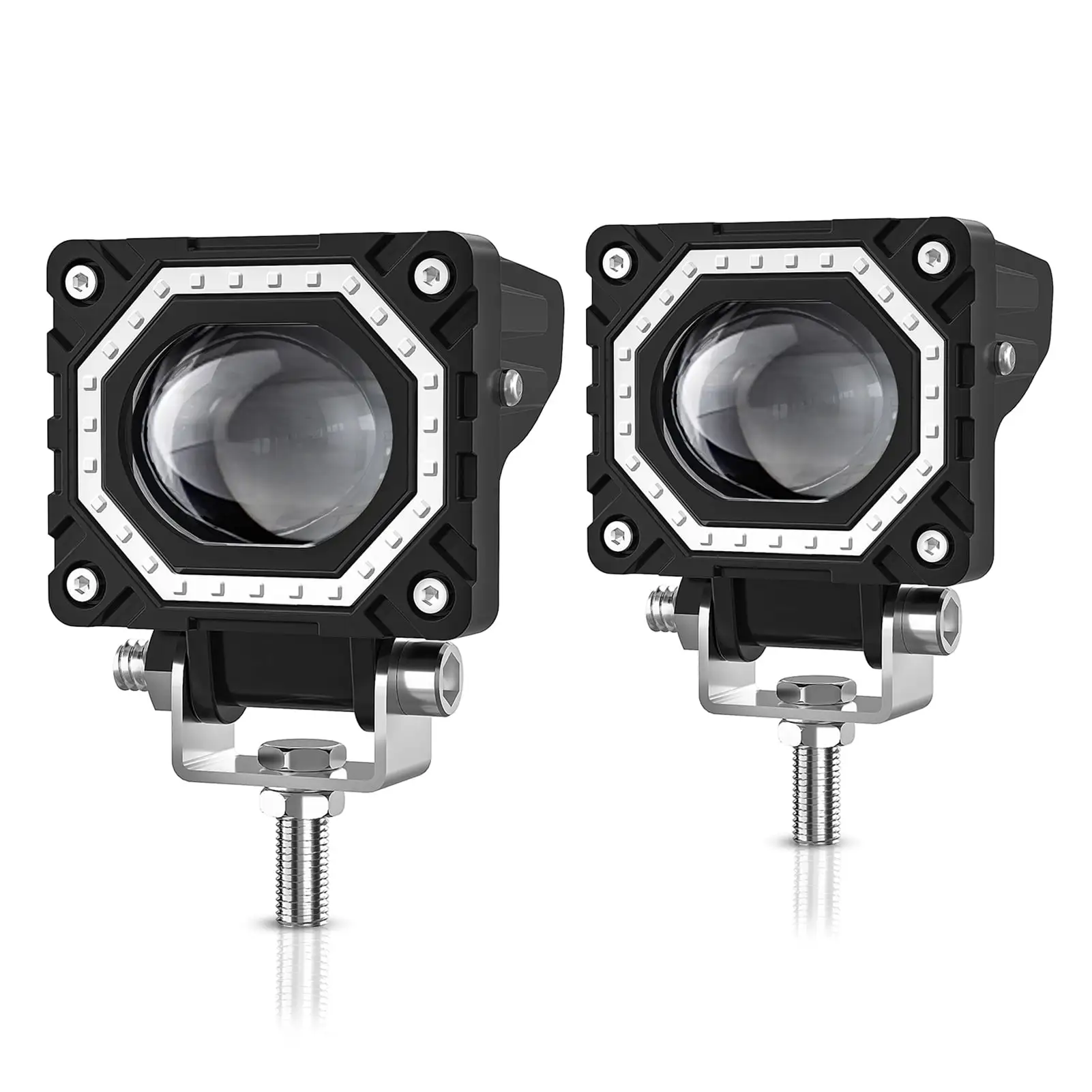 Apexeon Motorcycle Auxiliary Lights. LED Driving Light Bars. Waterproof Lamps for Motorbike ATV Truck Off-Road Vehicle