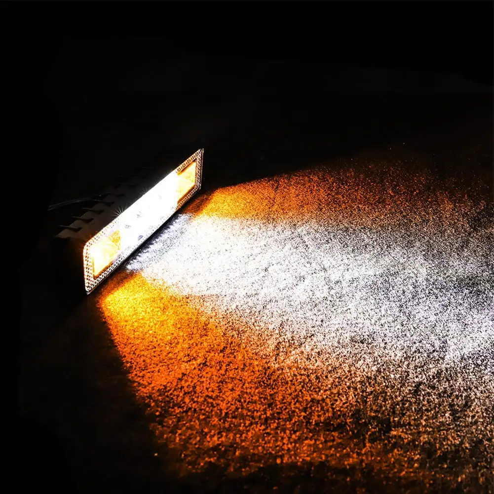 BTOER 48W Car Amber 16 LED Strobe Flash Work Light Bar Fit For Offroad