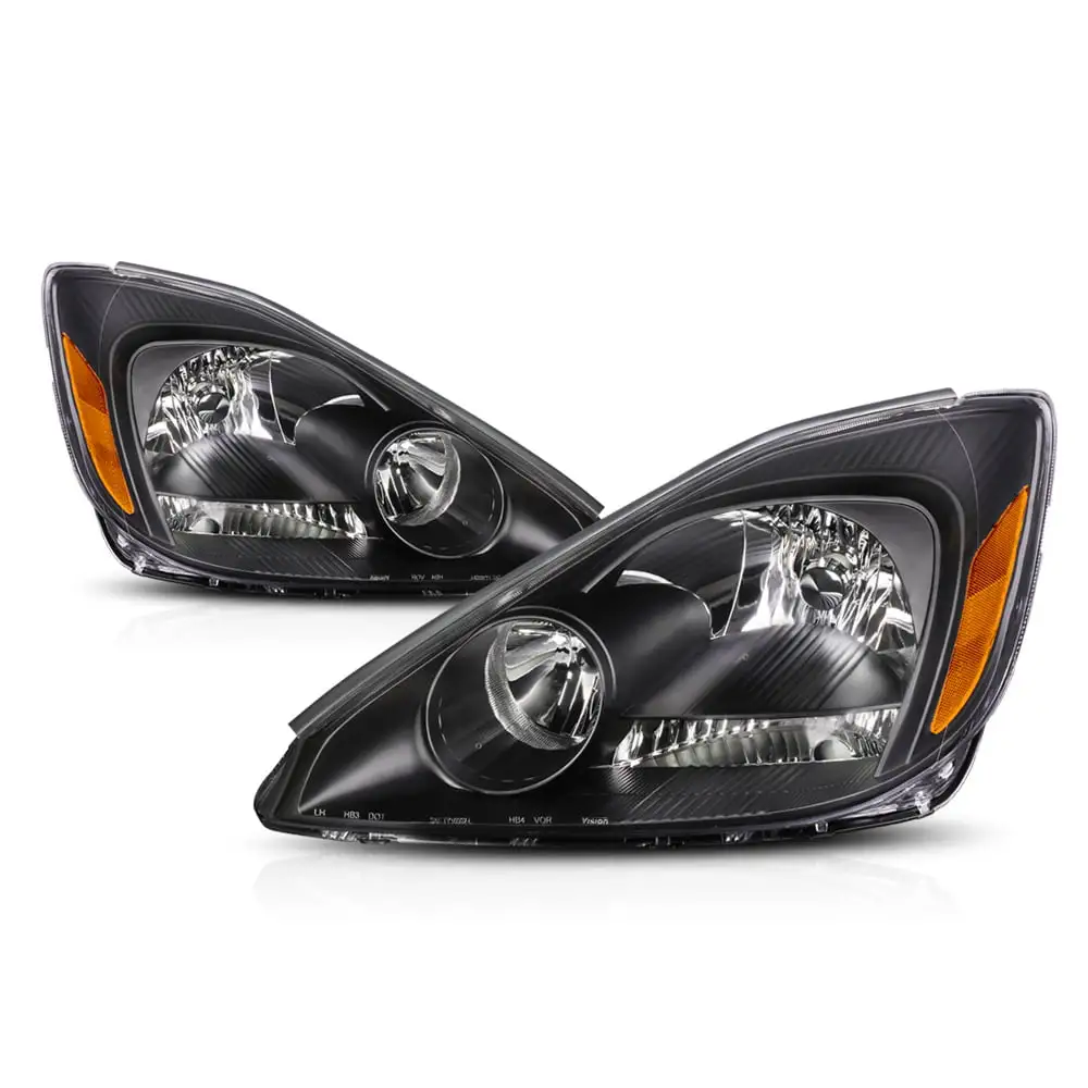 Black Housing Headlight Lamp Amber Turn Signal Reflector for 04-05 Toyota Sienna 04