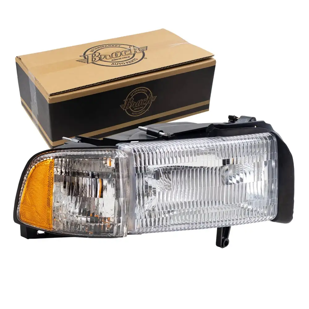 Brock Aftermarket Replacement Passenger Right Halogen Combination Headlight and Corner Light Assembly