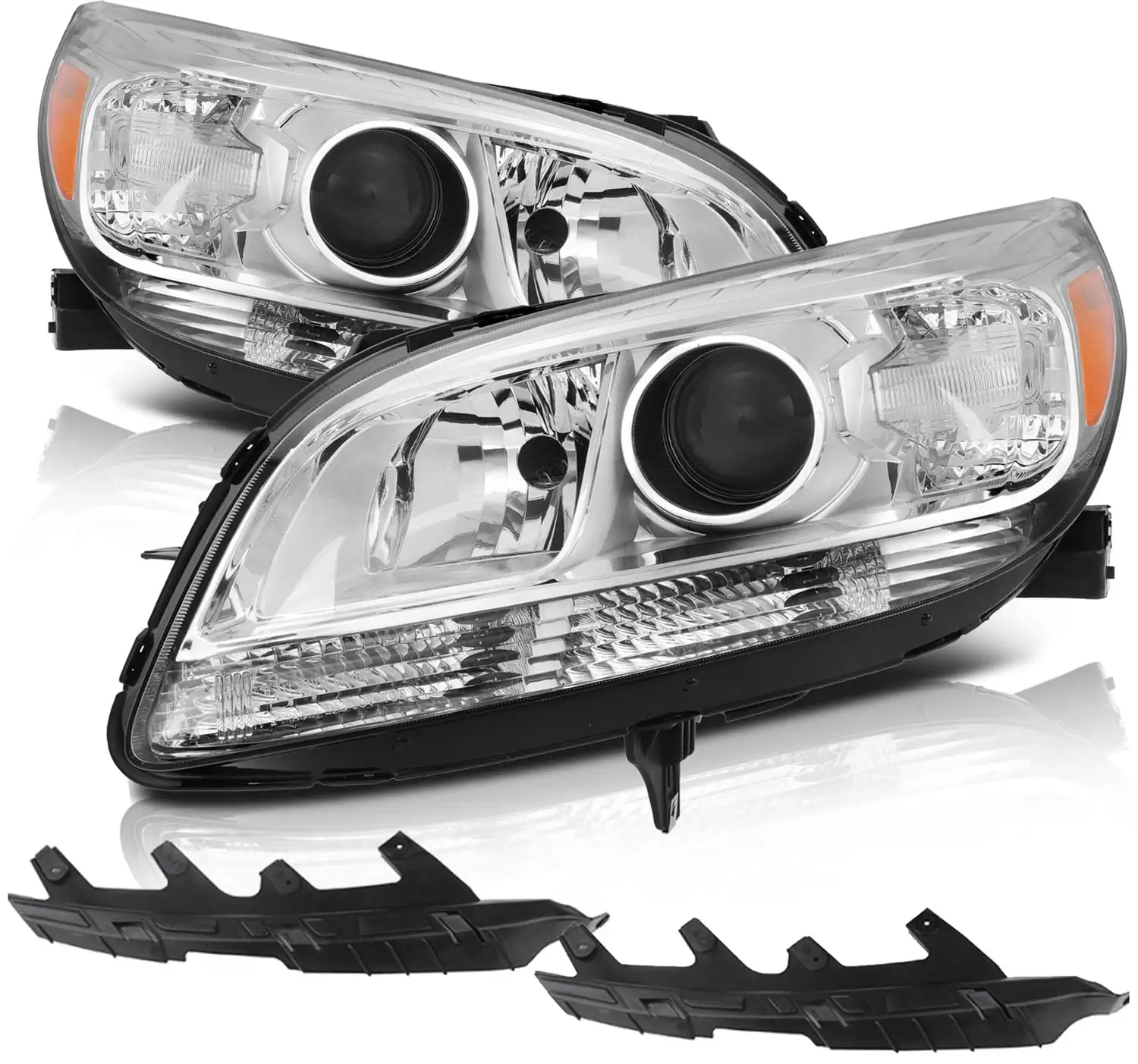 CCIYU OE-Style Headlight Assembly fit for 2013 2014 2015 Chevy Malibu with Body Cladding Models. Headlight Lamp Driver + Passenger Side