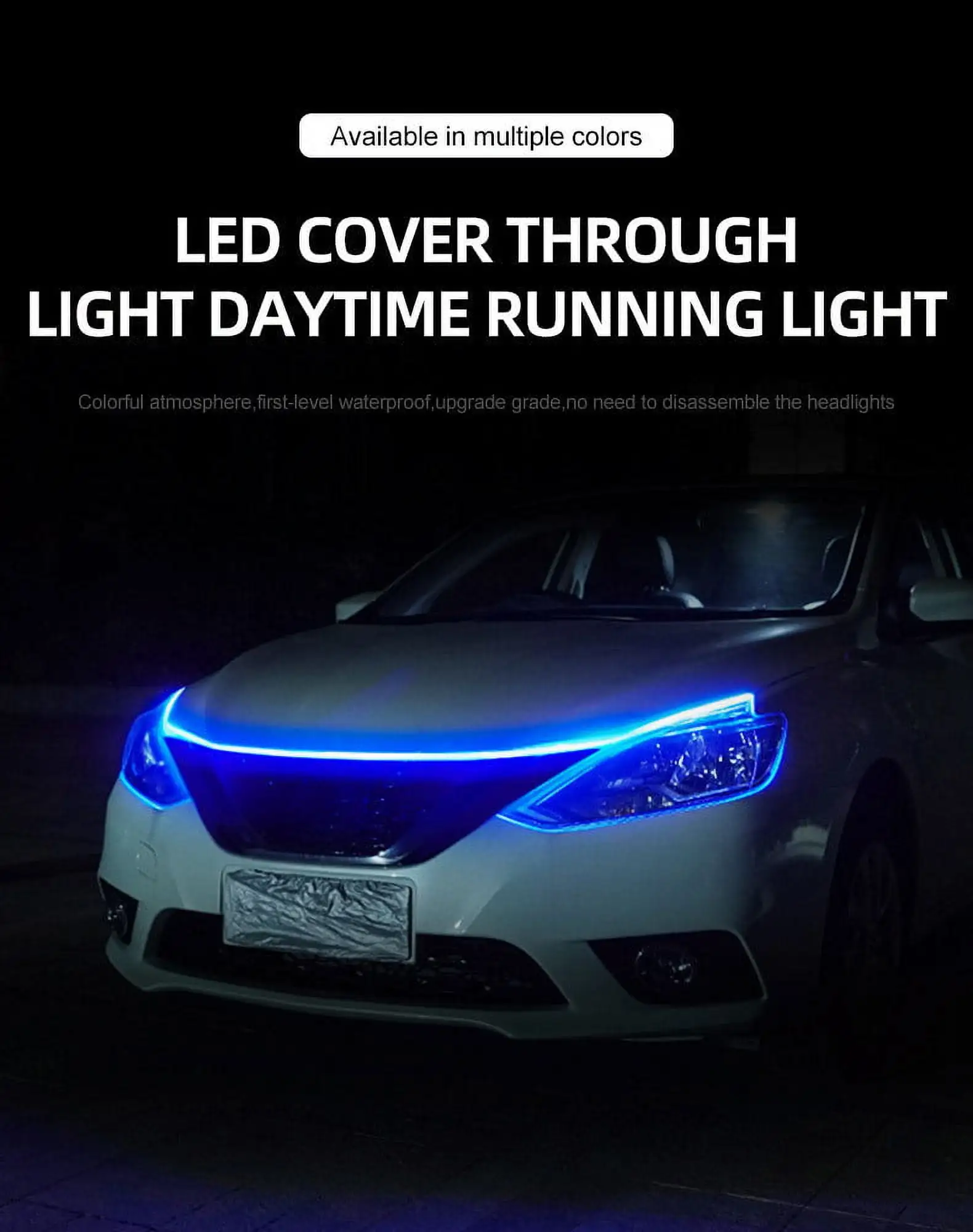 Car Hood Light Strip. 47 Inch Led Strip Lights For Car Hood Universal Engine Hood Guide Decorative Light Bar 12V Flexible Headlight Daytime Running