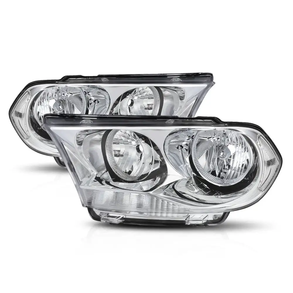 Chrome Housing Headlight Lamp Clear Signal Reflector for 11-13 Dodge Durango 12