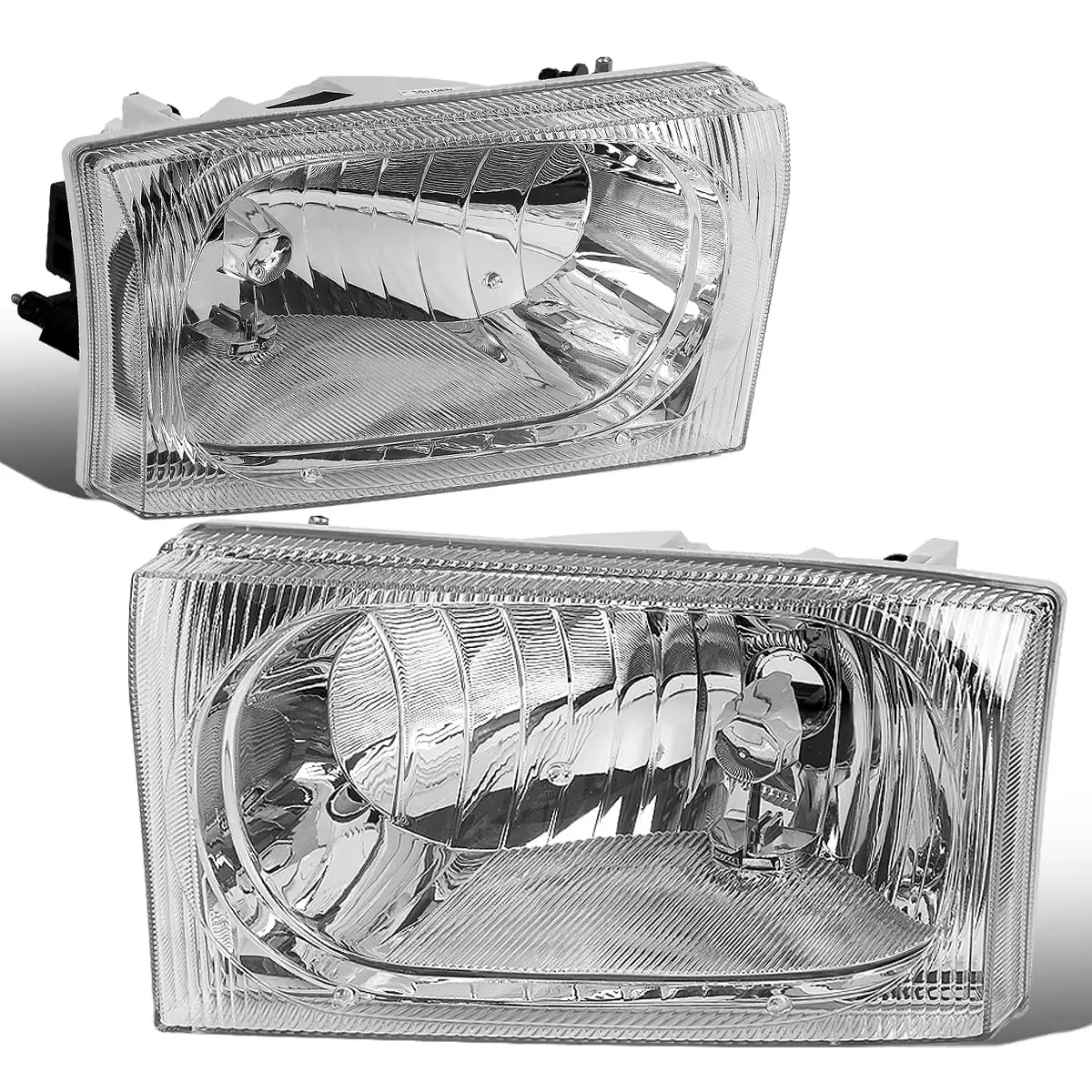 DNA Motoring HL-OH-112-CH For 1999 to 2004 Ford F250 F350 F450 F550 Super Duty Excursion Crystal Factory Style Left Right Headlight 02 03 04 05 06