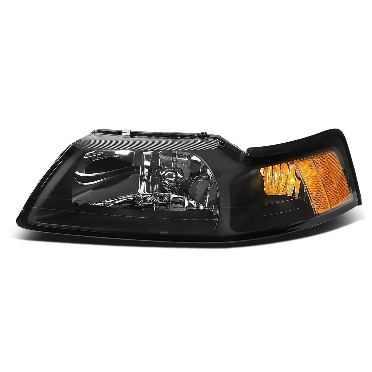 DNA Motoring OEM-HL-0014-L For 1999 to 2004 Ford Mustang 1PC Factory Style Headlight Headlamp Assembly Left / Driver Side (Black) 00 01 02 03 FO2502177