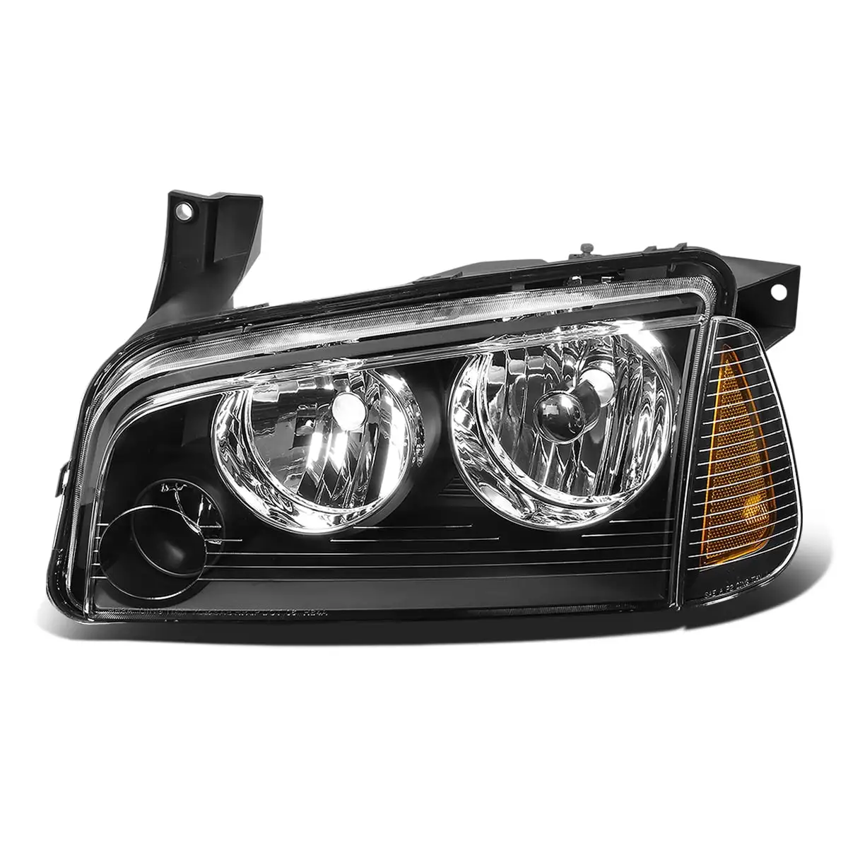 DNA Motoring OEM-HL-0034-L For 2006 to 2010 Dodge Charger 1Pc Left / Driver Side Factory Style Black Housing Headlight Lamp 07 08 09 CH2502163