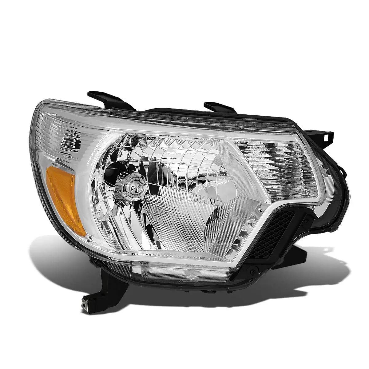 DNA Motoring OEM-HL-0040-R Chrome SE33 Amber Factory Style Passenger Side Headlight Lamp Replacement For 12-15 Tacoma