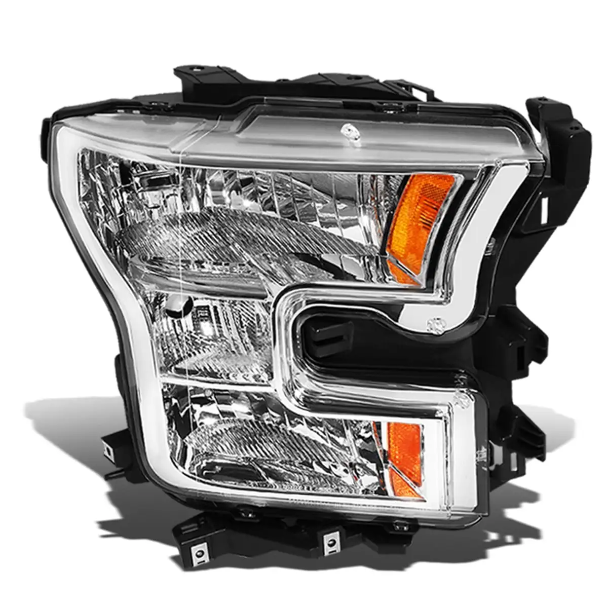 DNA Motoring OEM-HL-0041-R For 2015 to 2017 Ford F150 Truck 1PC Factory Style Headlight Headlamp Assembly Right / Passenger Side (Chrome) 16 FO2503335