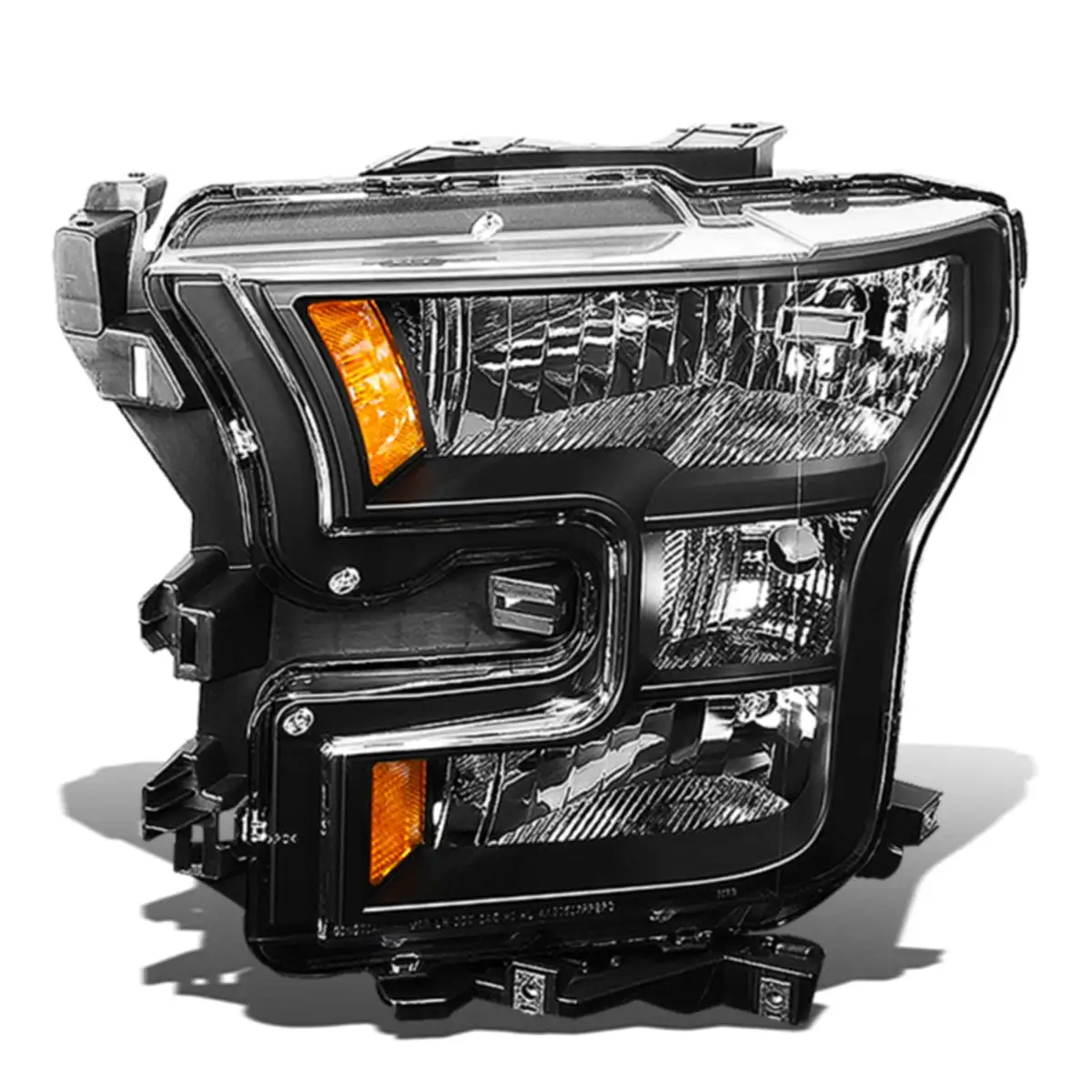 DNA Motoring OEM-HL-0042-L For 2015 to 2017 Ford F150 Truck 1PC Factory Style Headlight Headlamp Assembly Left / Driver Side (Black) 16 FO2502335