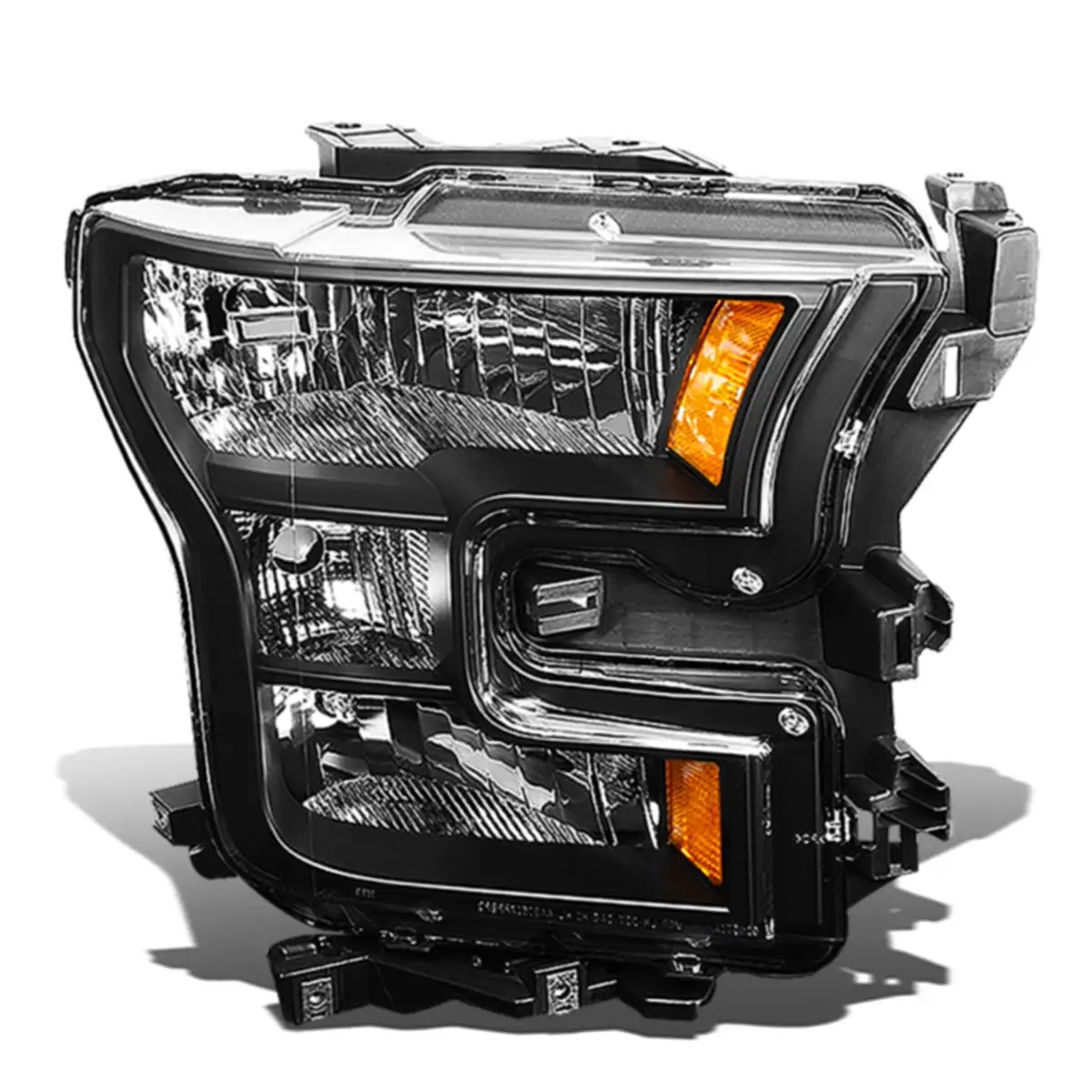 DNA Motoring OEM-HL-0042-R For 2015 to 2017 Ford F150 Truck 1PC Factory Style Headlight Headlamp Assembly Right / Passenger Side (Black) 16 FO2503335