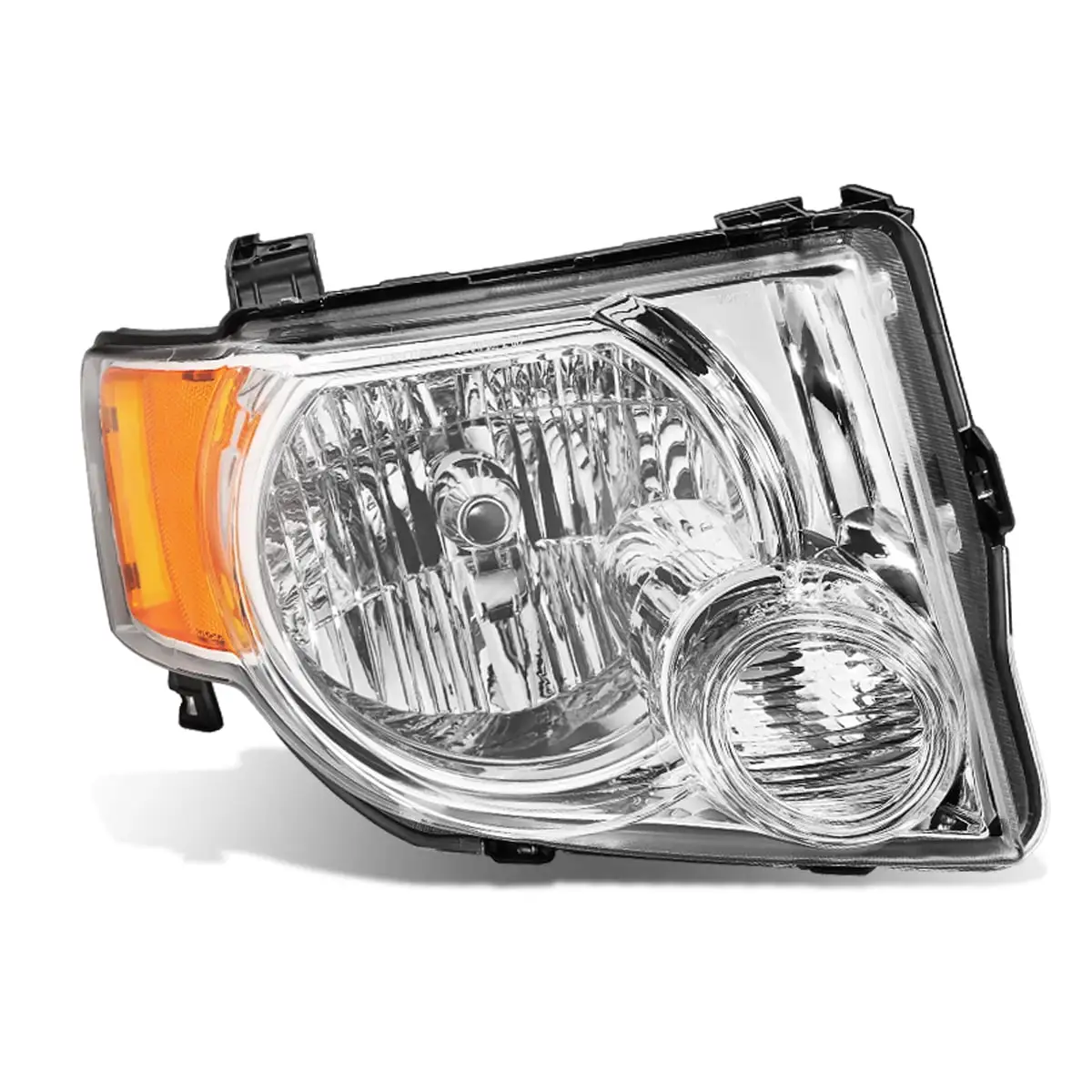 DNA Motoring OEM-HL-0044-R For 2008 to 2012 Ford Escape 1Pc Right / Passenger Side Factory Style Chrome Housing Headlight Lamp 09 10 11 FO2503229