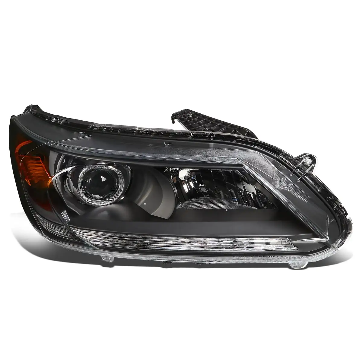 DNA Motoring OEM-HL-0059-R For 2013 to 2015 Honda Accord 1Pc Right / Passenger Side Factory Style Black Housing Projector Headlight Lamp 14 HO2503156