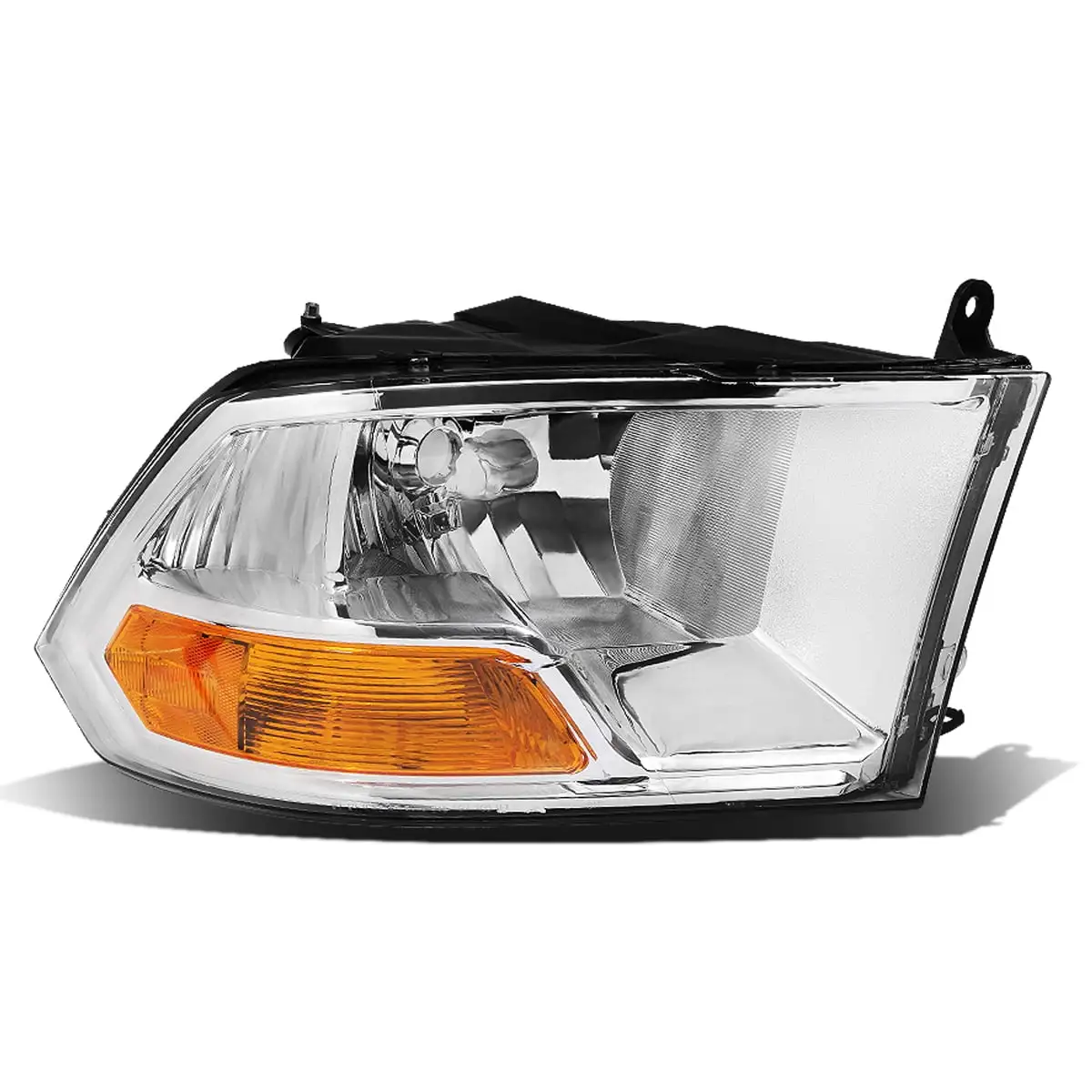 DNA Motoring OEM-HL-0079-R For 2011 to 2017 Ram Truck 1500 2500 3500 4500 5500 1Pc Right / Passenger Side Factory Style Chrome Housing Headlight Lamp 12 13 14 15 16 CH2503217