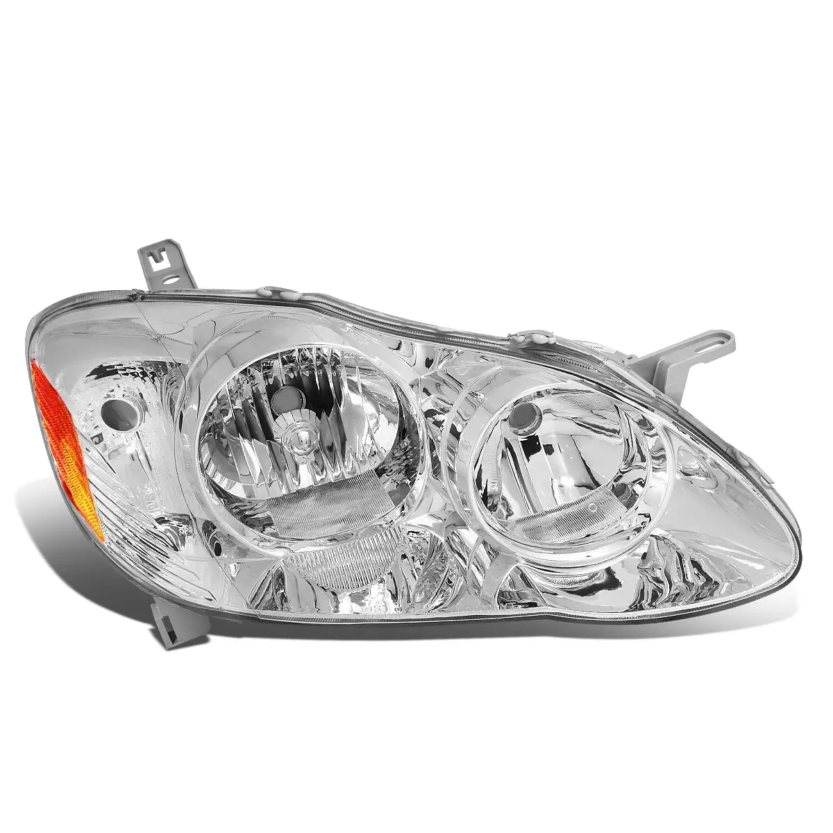 DNA Motoring OEM-HL-0088-R For 2003 to 2008 Toyota Corolla Chrome Housing Right / Passenger Side Factory Style Headlight Headlamp 04 05 06 07 TO2503160