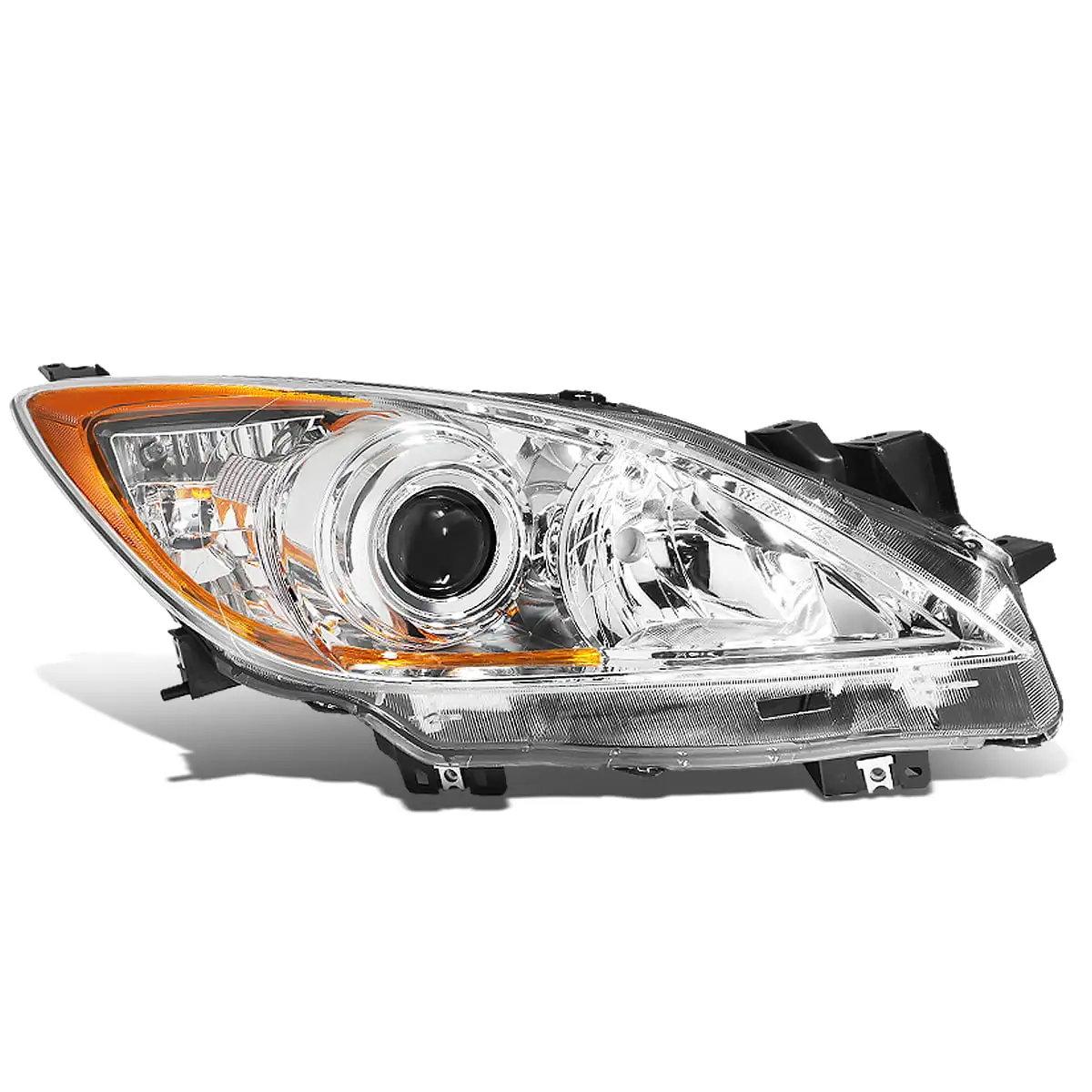 DNA Motoring OEM-HL-0093-R For 2010 to 2013 Mazda 3 Clear Lens Right / Passenger Side Factory Style Projector Headlight Headlamp 11 12 MA2519130