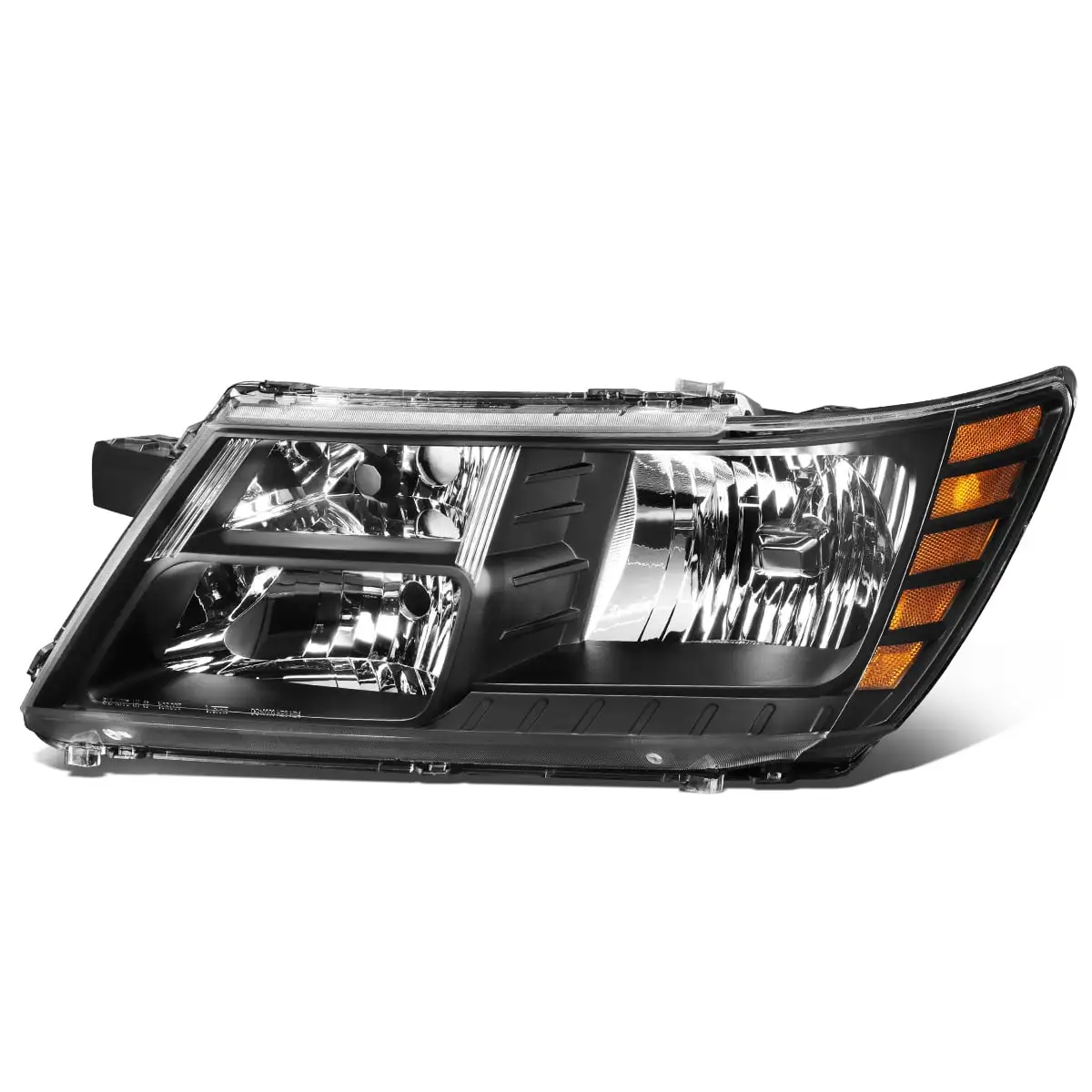 DNA Motoring OEM-HL-0109-L For 2009 to 2020 Dodge Journey 1Pc Left / Driver Side Factory Style Black Housing Headlight Lamp 10 11 12 13 14 15 16 17 18 CH2502222