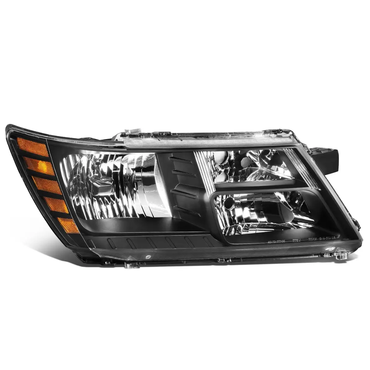 DNA Motoring OEM-HL-0109-R For 2009 to 2020 Dodge Journey 1Pc Right / Passenger Side Factory Style Black Housing Headlight Lamp 10 11 12 13 14 15 16 17 18 CH2503222