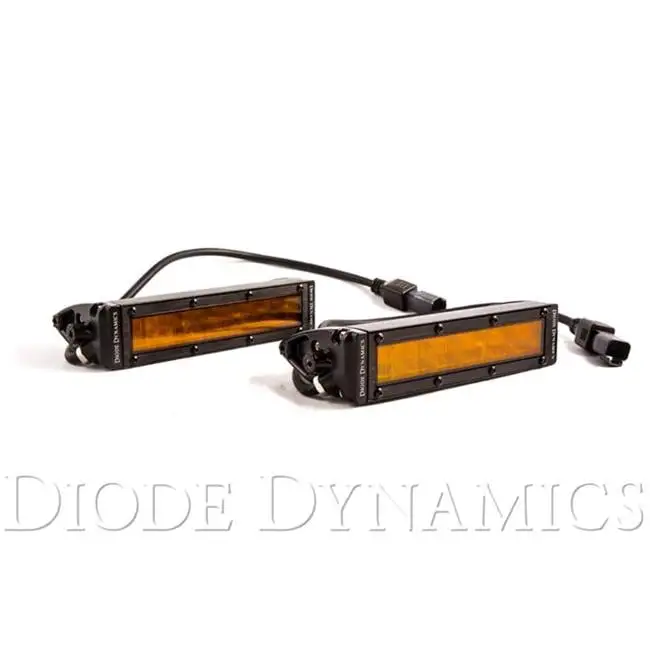 Diode Dynamics 6in. LED Light Bar Single Row Straight SS6 Amber Wide Pair