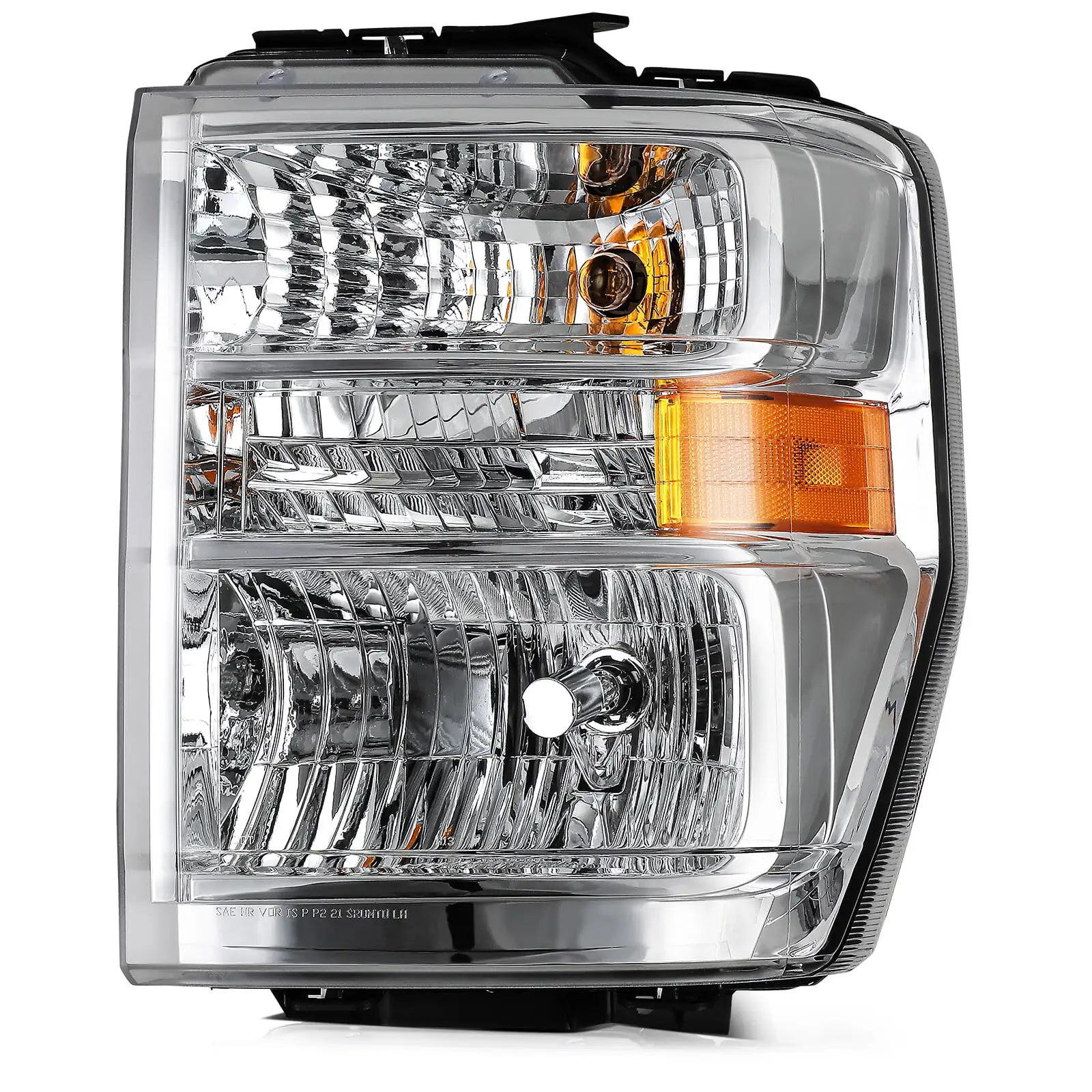 ECCPP Headlight Assembly Compatible For Ford E-150/E-250 2008-2014.For Ford E-350 Super Duty/E-450 Super Duty/F650/F750 2008-2019 2021 Driver Side (Chrome Housing Clear Lens)