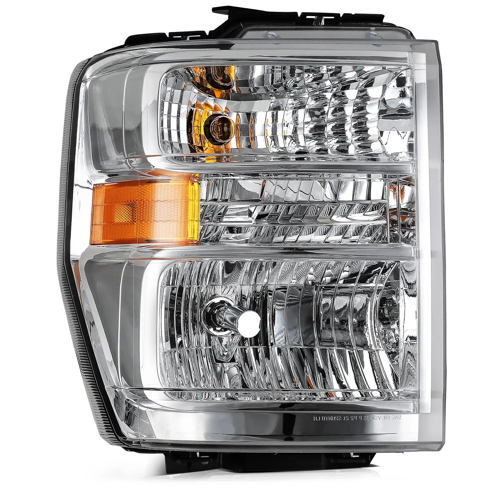 ECCPP Headlight Assembly Compatible For Ford E-150/E-250 2008-2014.For Ford E-350 Super Duty/E-450 Super Duty/F650/F750 2008-2019 2021 Passenger Side (Chrome Housing Clear Lens)