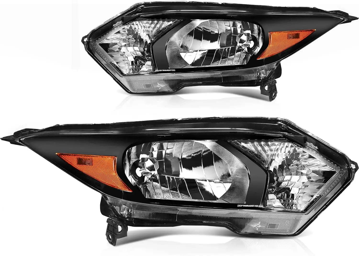 ECCPP Headlight Assembly For Honda HR-V 2016-2018 Headlamps Black Housing Amber Reflector Clear Lens