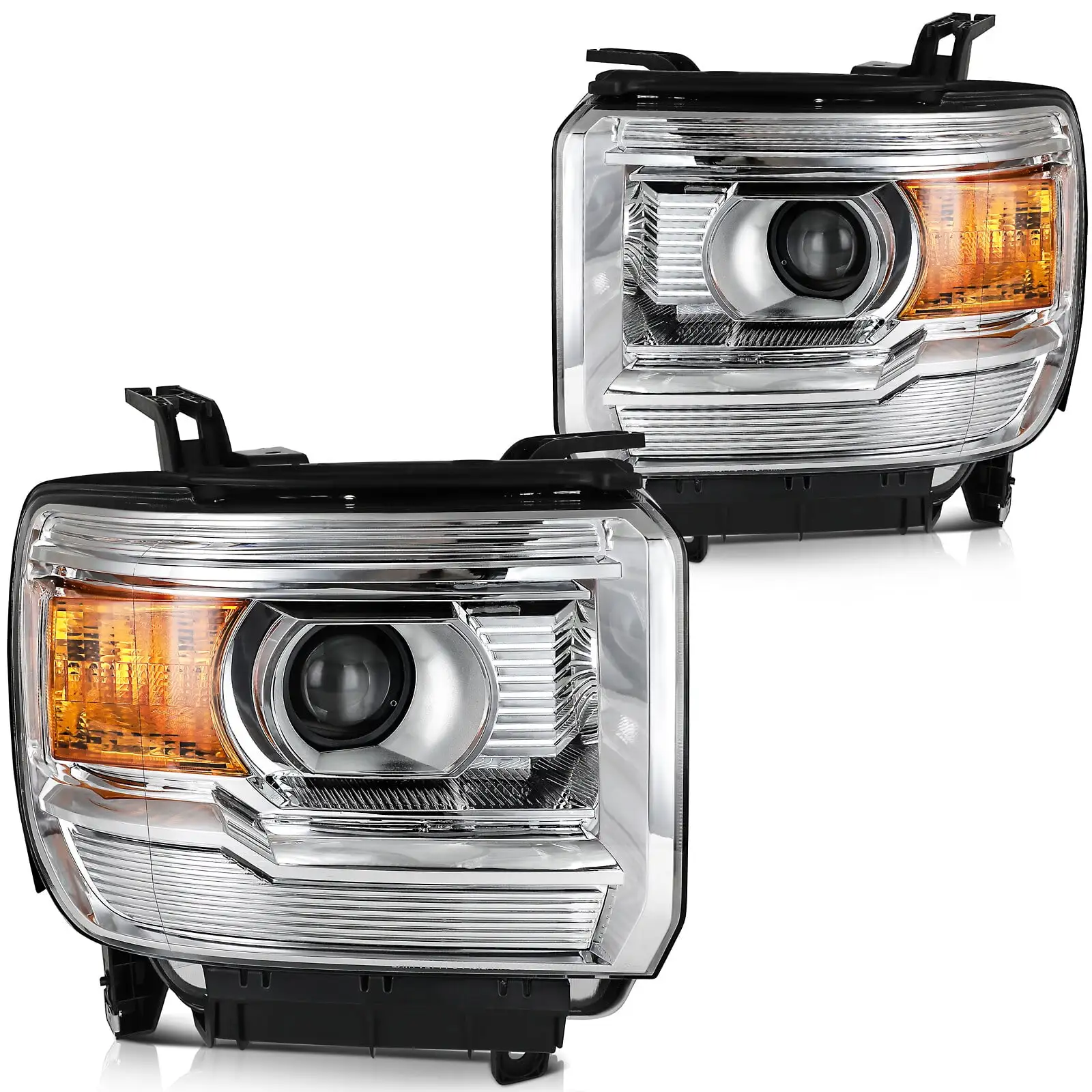 ECCPP Headlight Assembly for GMC Sierra 1500 2014-2018.For GMC Sierra 2500 HD 2015-2019.For GMC Sierra 3500 HD 2015-2019 Driver and Passenger Side Headlamps