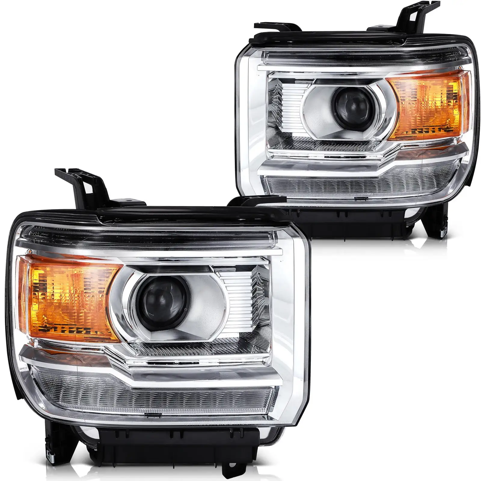 ECCPP Headlight Assembly for GMC Sierra 1500 2014-2018.For GMC Sierra 2500 HD 2015-2019.For GMC Sierra 3500 HD 2015-2019 Driver and Passenger Side Headlamps