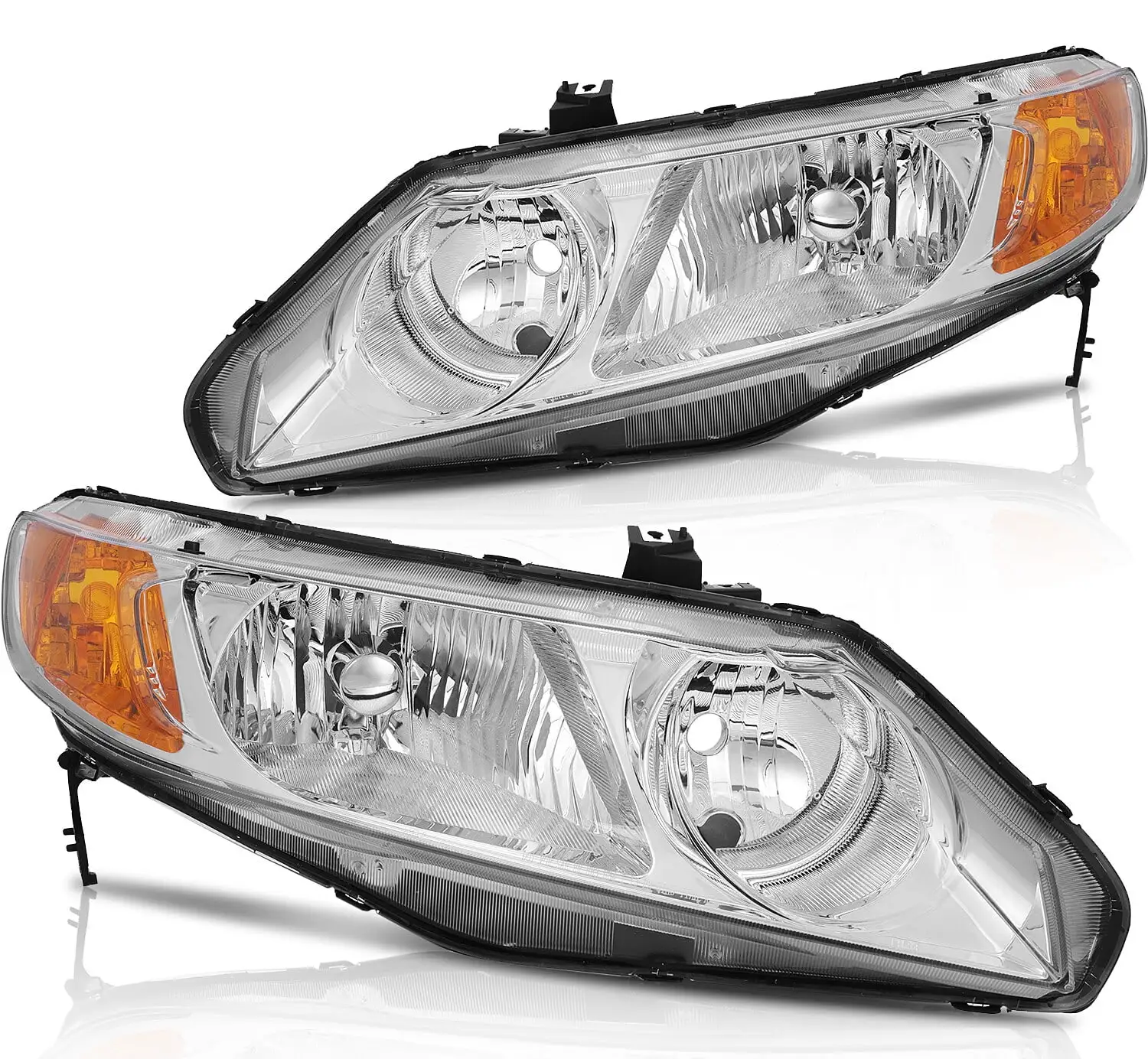 ECCPP Headlight Assembly for Honda Civic 2006.for Honda Civic 2007.for Honda Civic 2008.for Honda Civic 2009.for Honda Civic 2010.for Honda Civic 2011 Driver and Passenger Side Headlamps