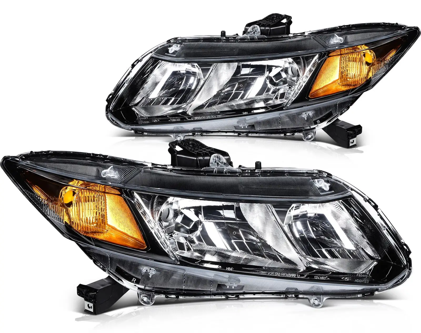 ECCPP Headlight Assembly for Honda Civic 2012.for Honda Civic 2013.for Honda Civic 2014.for Honda Civic 2015 Driver and Passenger Side Headlamps