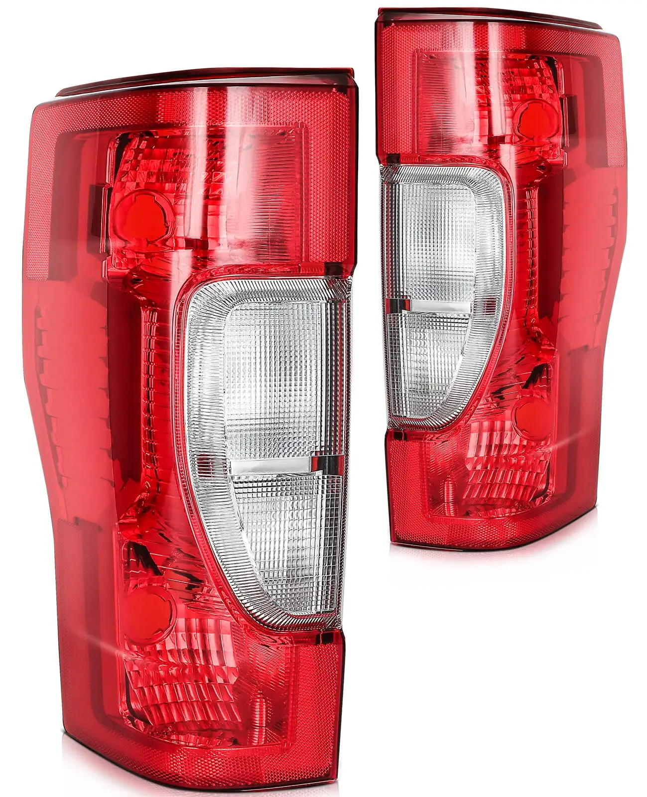 ECCPP Tail light Assembly Compatible For Ford F-250 Super Duty For Ford F-350 Super Duty For Ford F-450 Super Duty 2020-2022 Driver and Passenger Side (Chrome Housing Red Lens)