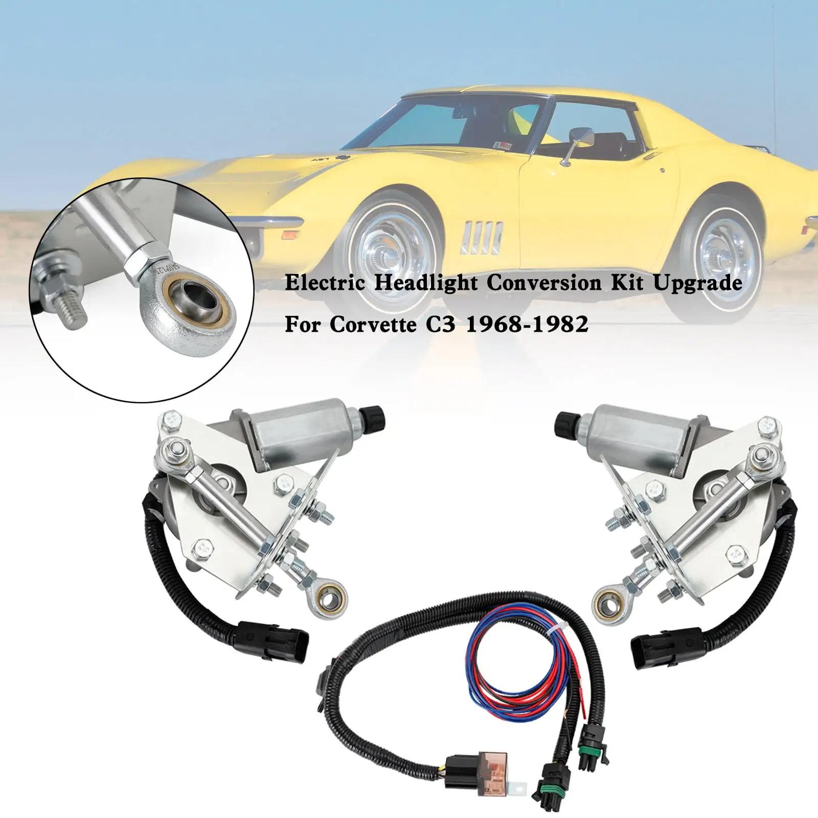 Electric Headlight Conversion Kit Upgrade For Corvette C3 1968-1982