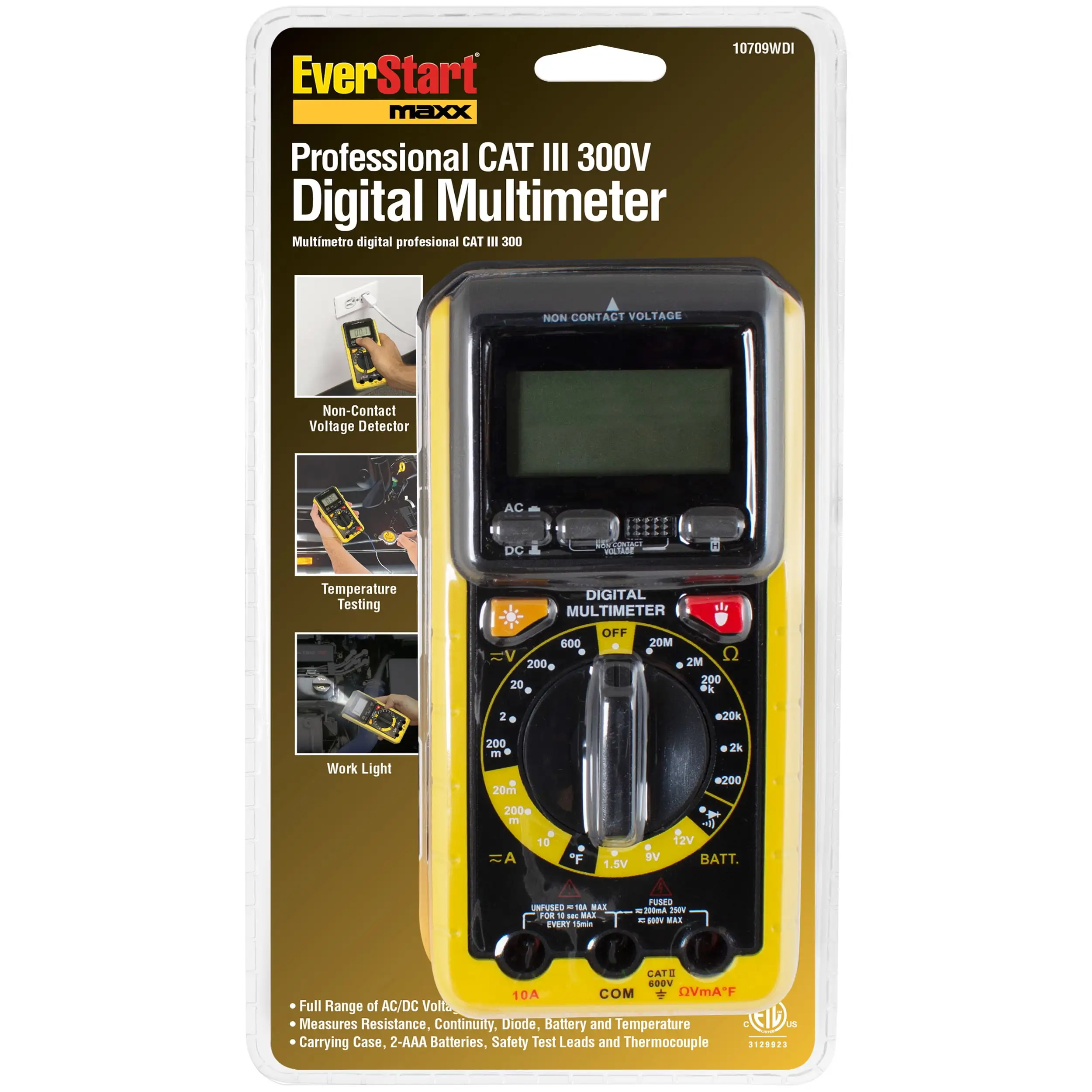 EverStart Professional Automotive 300 Volt Digital LCD Multimeter. 10709WDI. New. 5.5 in.