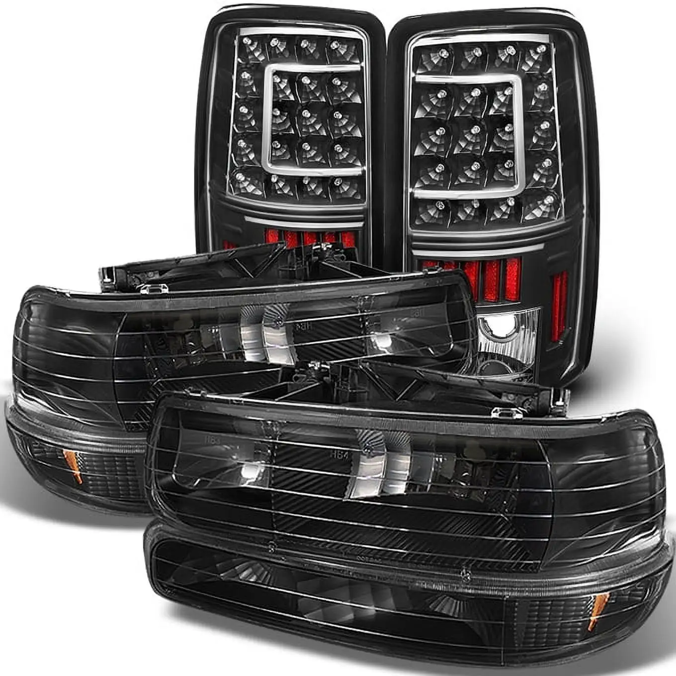 Fit 00-06 Chevy Suburban Tahoe Black Headlights+Bumper+LED Tail Lights Fits select: 2000-2006 CHEVROLET TAHOE. 2000-2006 CHEVROLET SUBURBAN