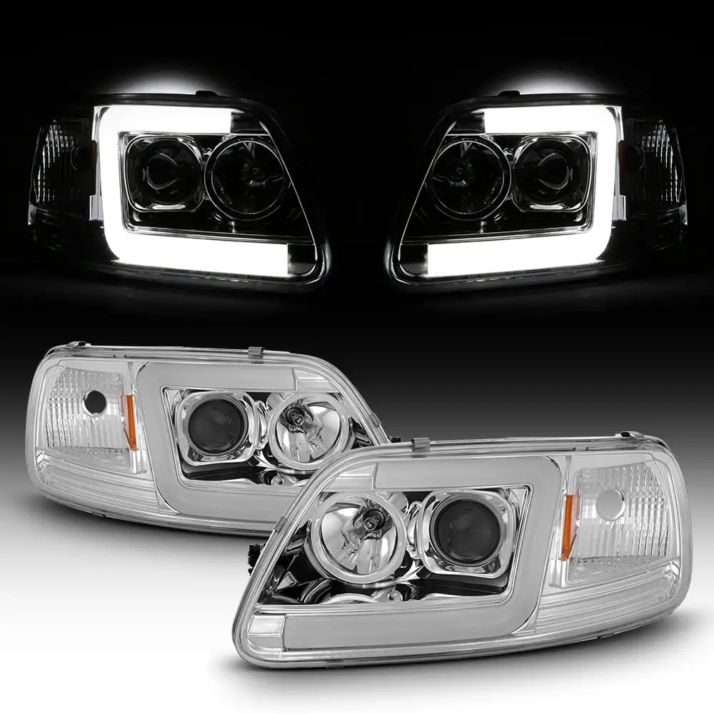 Fits 97-03 Ford F150 / 97-02 Expedition LED Light Bar Projector Headlights Fits select: 1998-1999 FORD F250