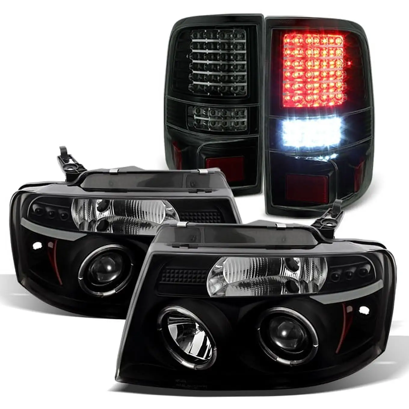 AKKON - For 04-12 Chevy Colorado Chevy Canyon Pickup Truck Rear Tail Lights Brake Lamps Chrome Housing - Pair