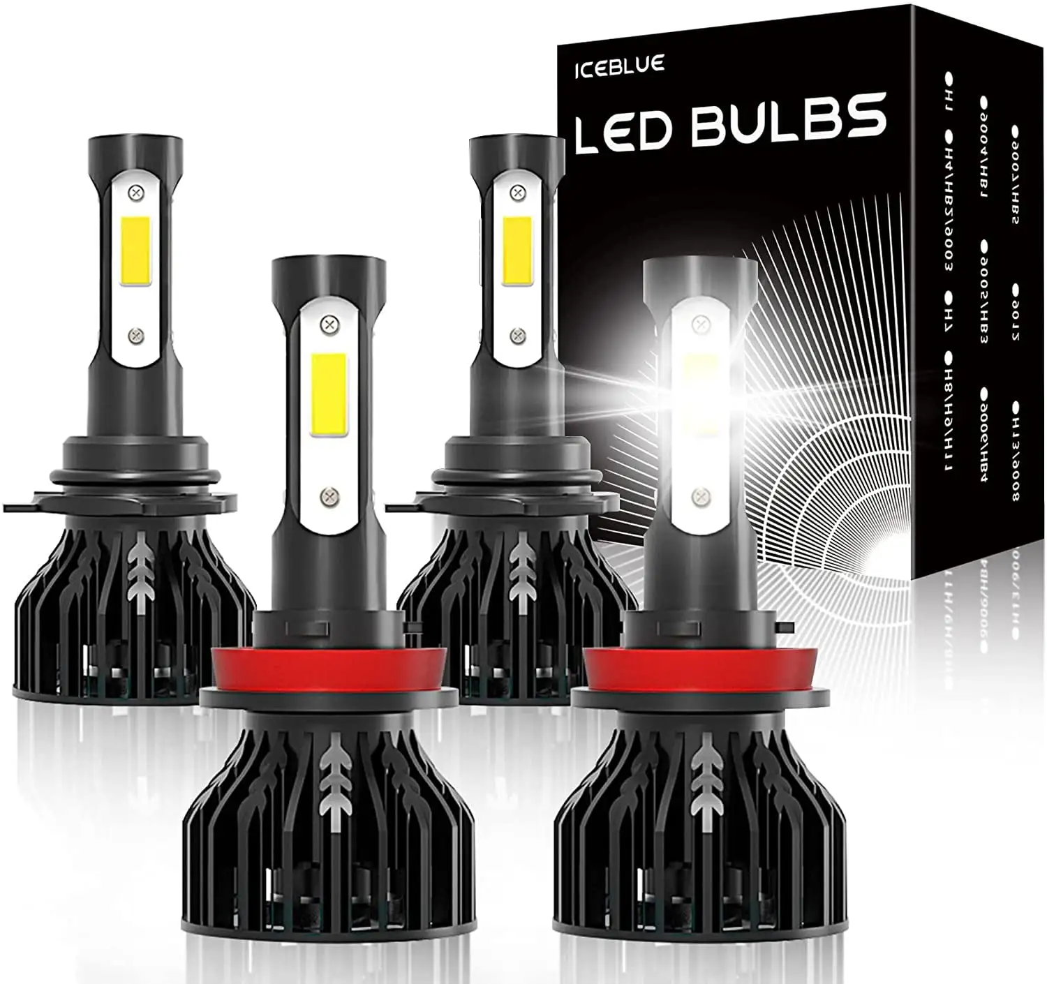 For Chevy Avalanche 2007-2013 4 side CSP LED Headlight Bulbs.Super Bright LED Conversion Kit 28000LM.9005+H11 High/Low Beams.Pack of 4