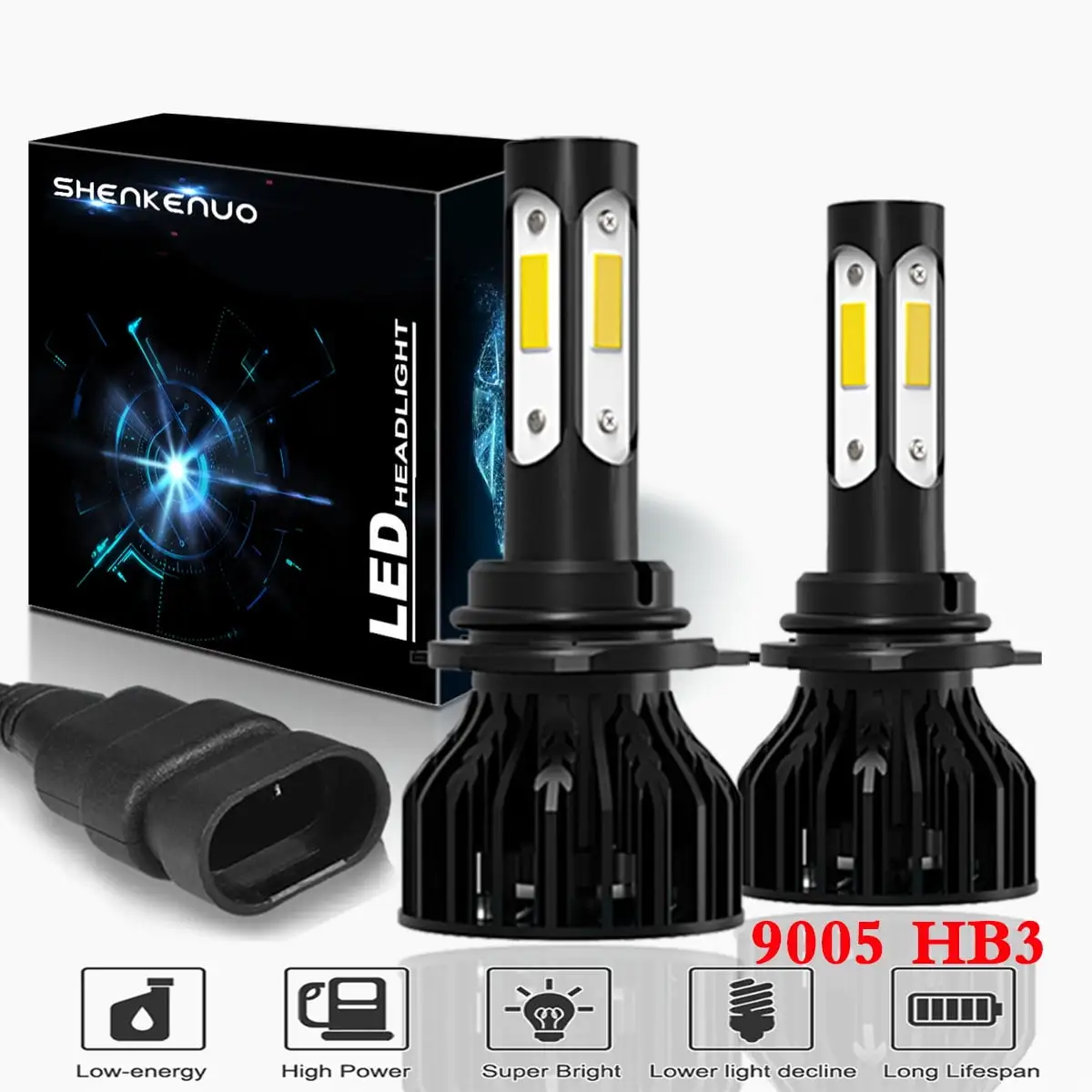 For Ford Explorer 2011-2019 4 side CSP LED Headlight Bulbs.Super Bright LED Conversion Kit 14000LM.9005/HB3 High Beam and Low Beam .Pack of 2