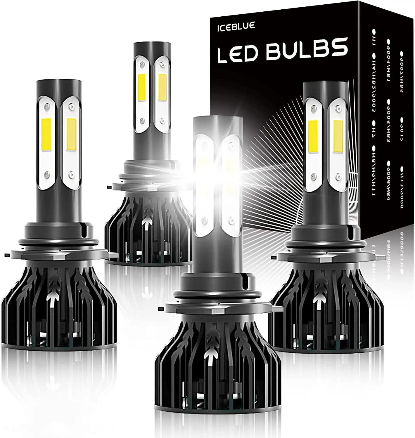 For GMC SIERRA 1500 2500 1999-2006 4 side CSP LED Headlight Bulbs.Super Bright LED Conversion Kit 28000LM.9005/HB3 High Beam + 9006/HB4 Low Beam .Pack of 4