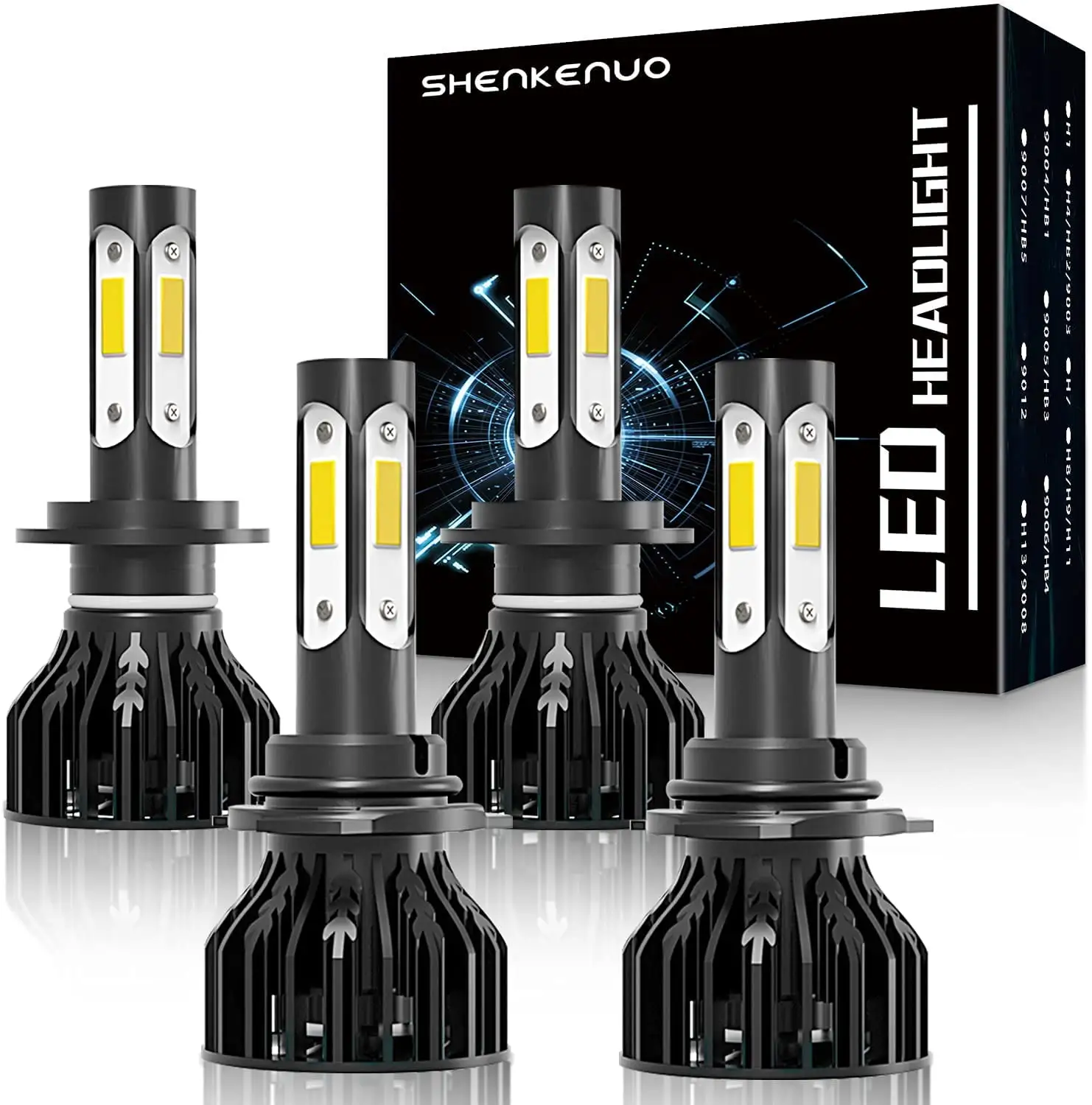 For Subaru Impreza 2006-2007 4 side CSP LED Headlight Bulbs.Super Bright LED Conversion Kit 28000LM.9005 High Beam and H7 Low Beam.Pack of 4