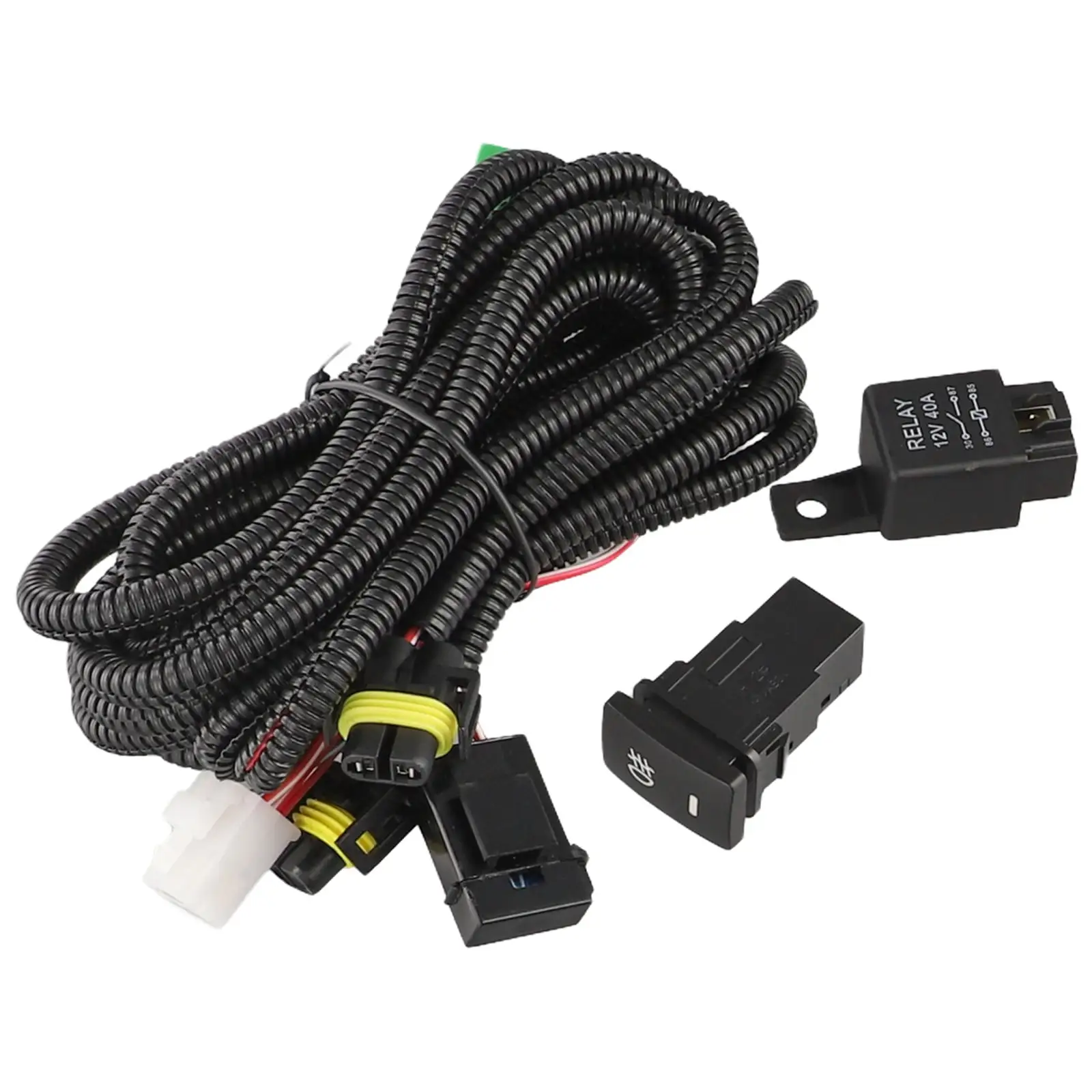 H11 Fog Light Wiring Harness Sockets Wire LED Indicators Switch For Toyota