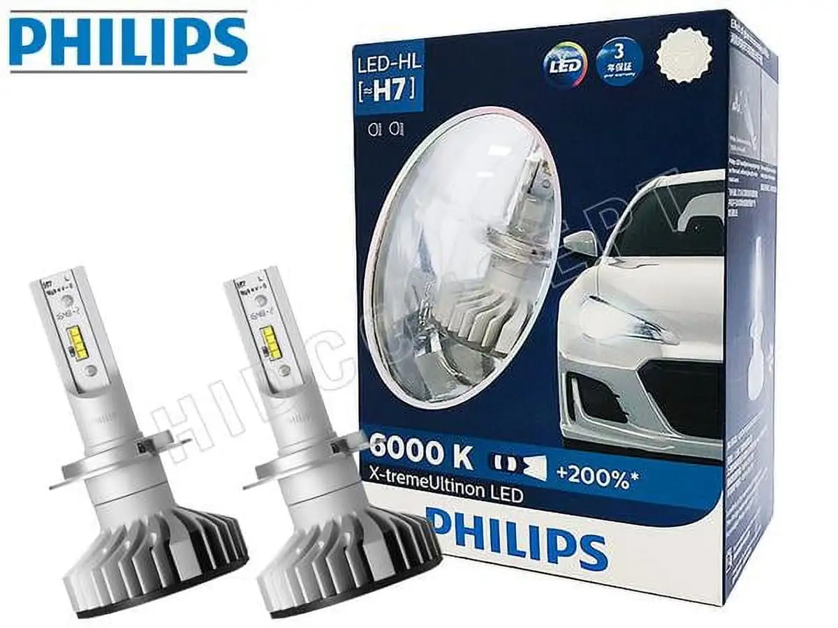 H7 - PHILIPS 6000K X-treme Ultinon 12985BWX2 LED Headlight Bulbs