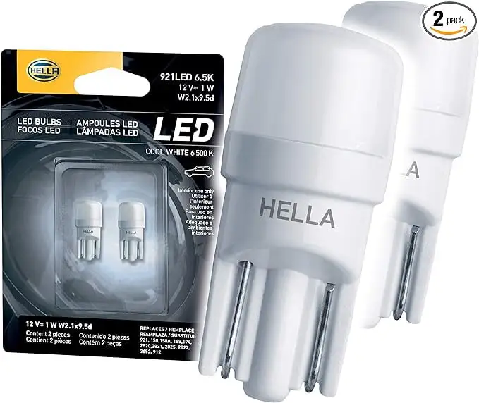 HELLA 921LED 6.5K LED Performance Bulbs. 12V. 1W 2 Pack