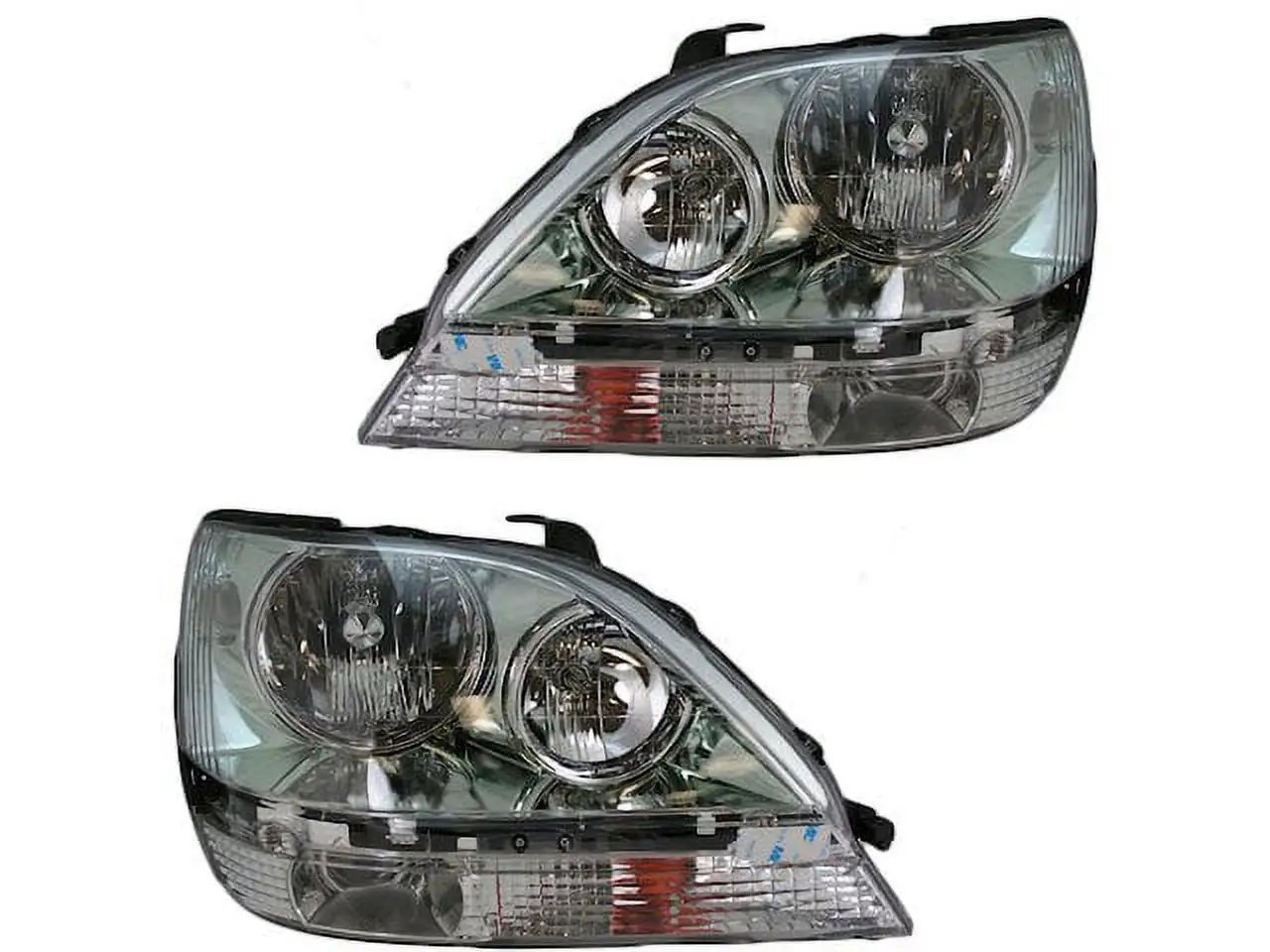 Halogen Headlight Assembly - Set of 2 - Compatible with 2001 - 2003 RX300 2002