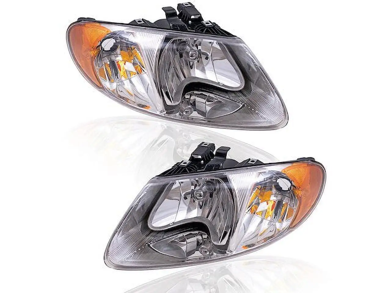 Halogen Headlight Assembly Set of 2 - Compatible with 2001 - 2007 Chrysler Town and Country Mini Passenger Van 4-Door 2002 2003 2004 2005 2006