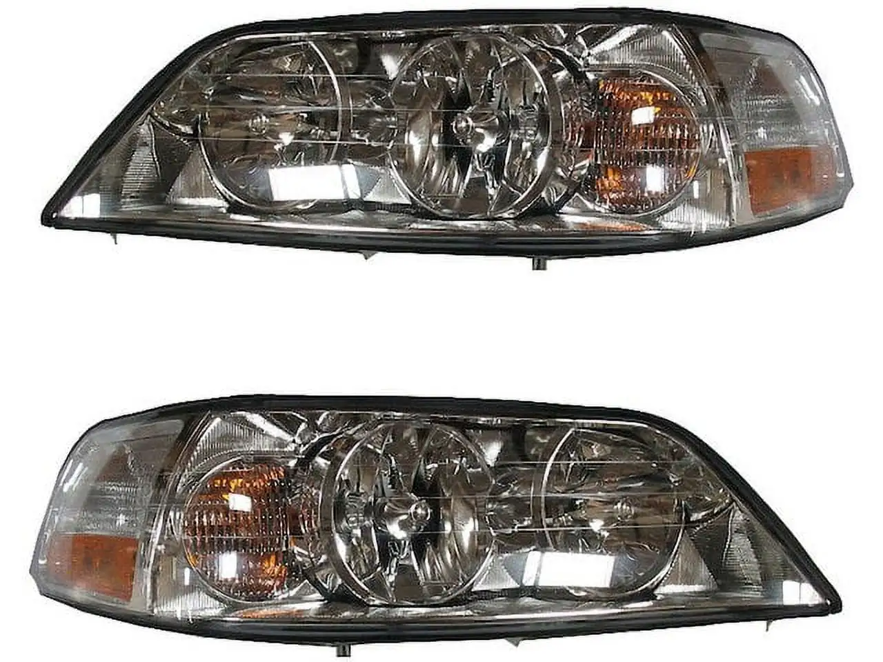 Halogen Headlight Assembly Set of 2 - Compatible with 2003 - 2004 Lincoln Town Car